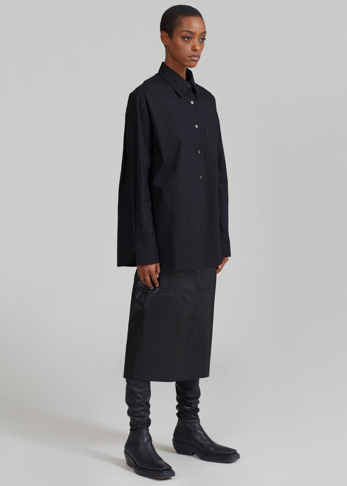 Lui Organic Cotton Shirt - Black - 5
