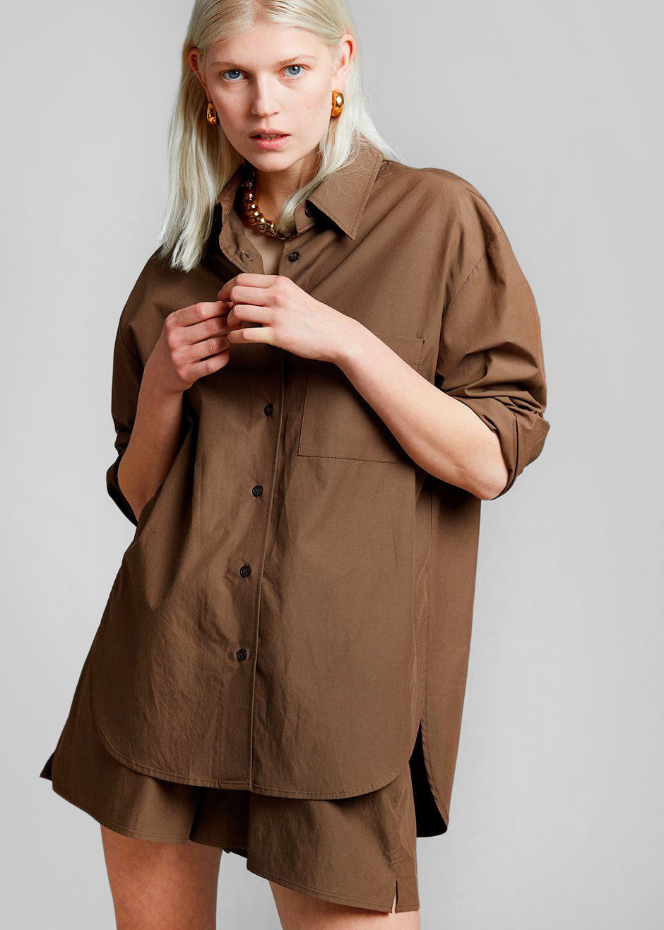 Lui Organic Cotton Shirt - Chocolate - 7