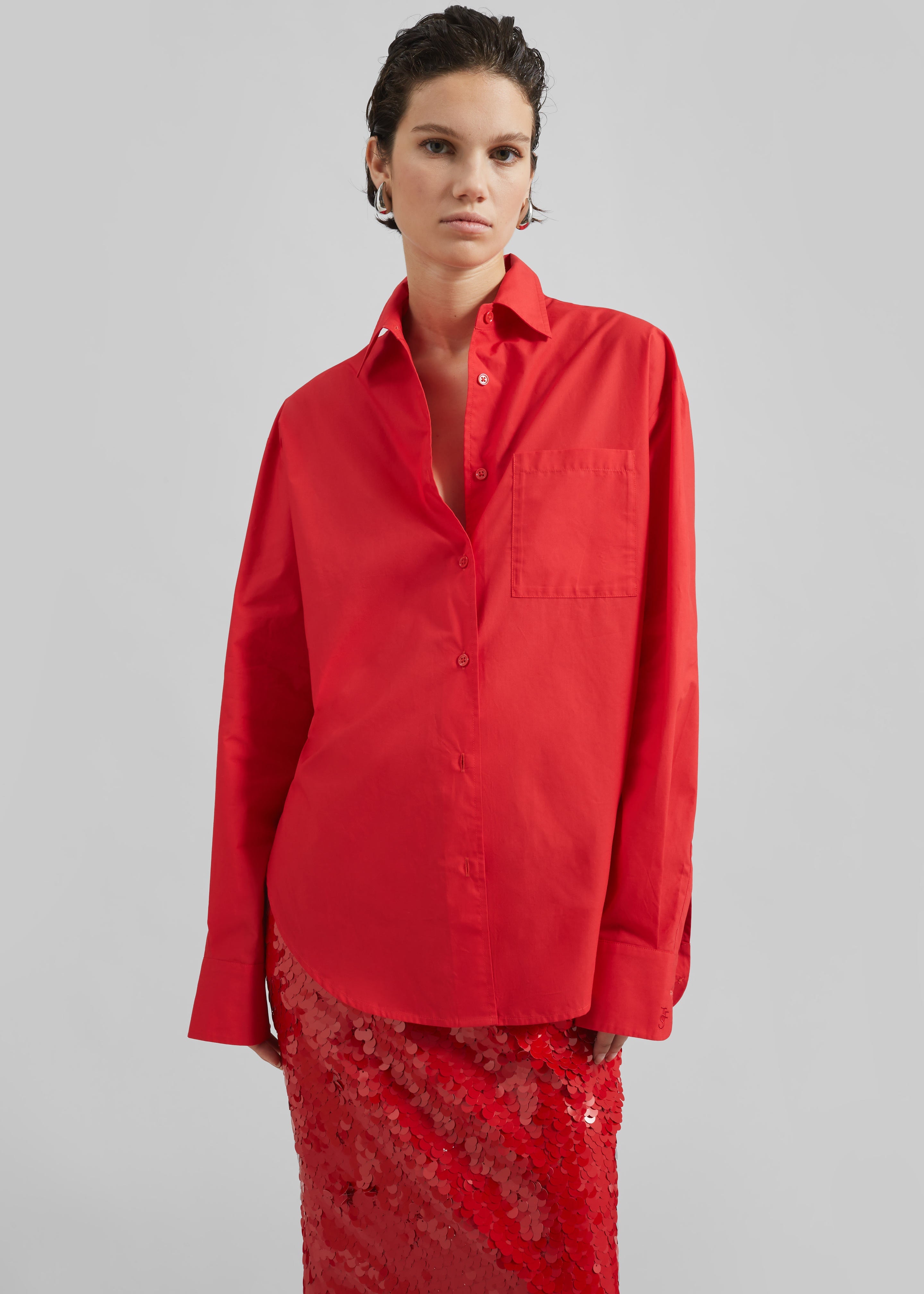 Lui Organic Cotton Shirt - Red - 1
