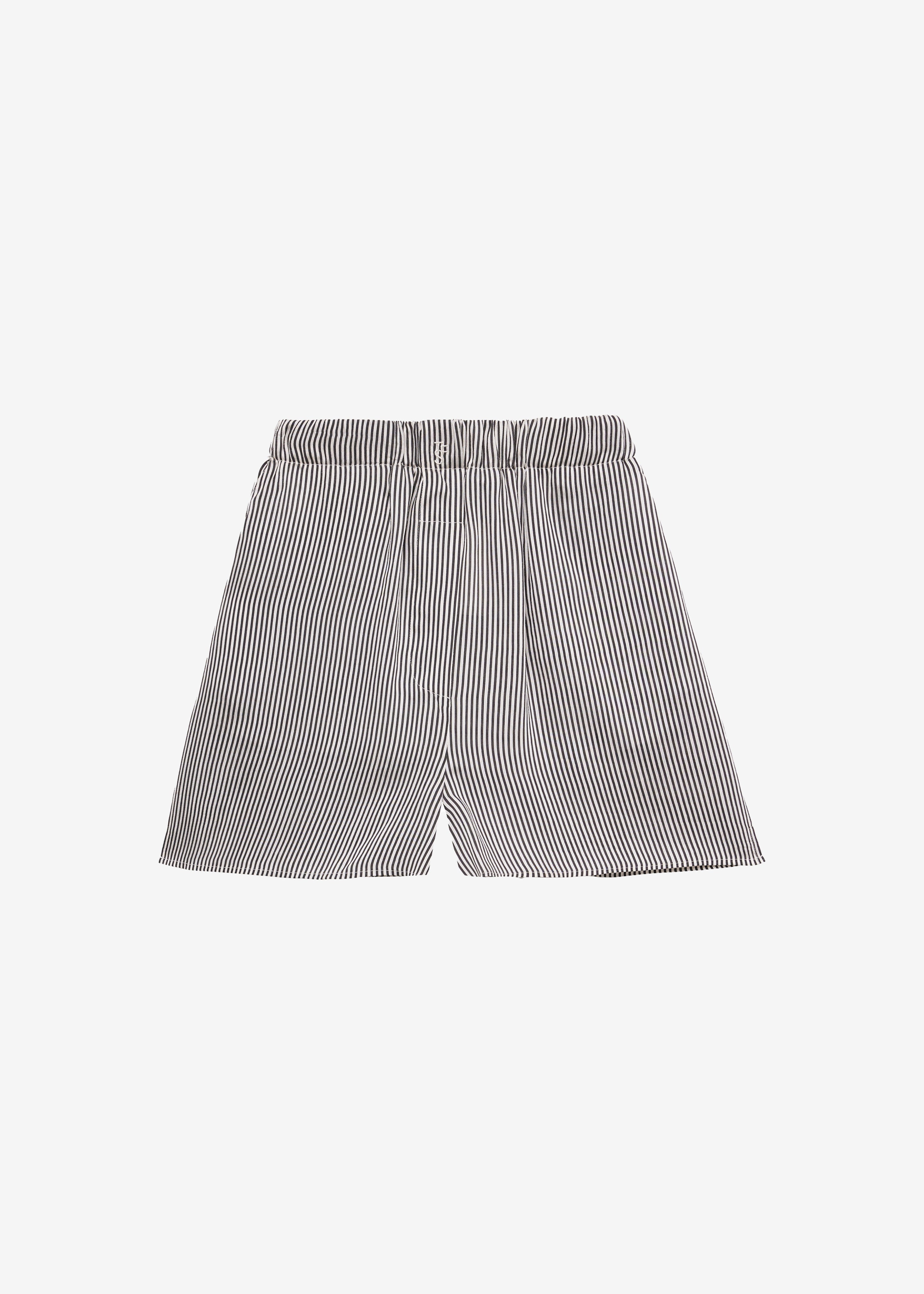 Lui Striped Silk Boxer Shorts - Black/White Stripe - 9