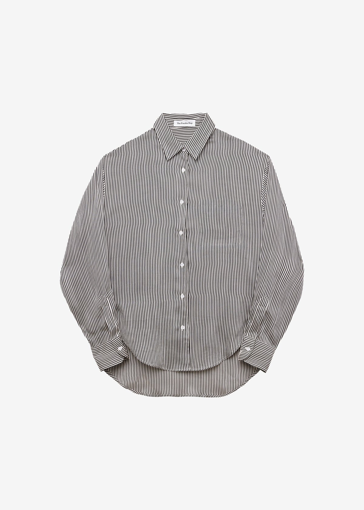 Lui Striped Silk Shirt - Black/White Stripe - 10