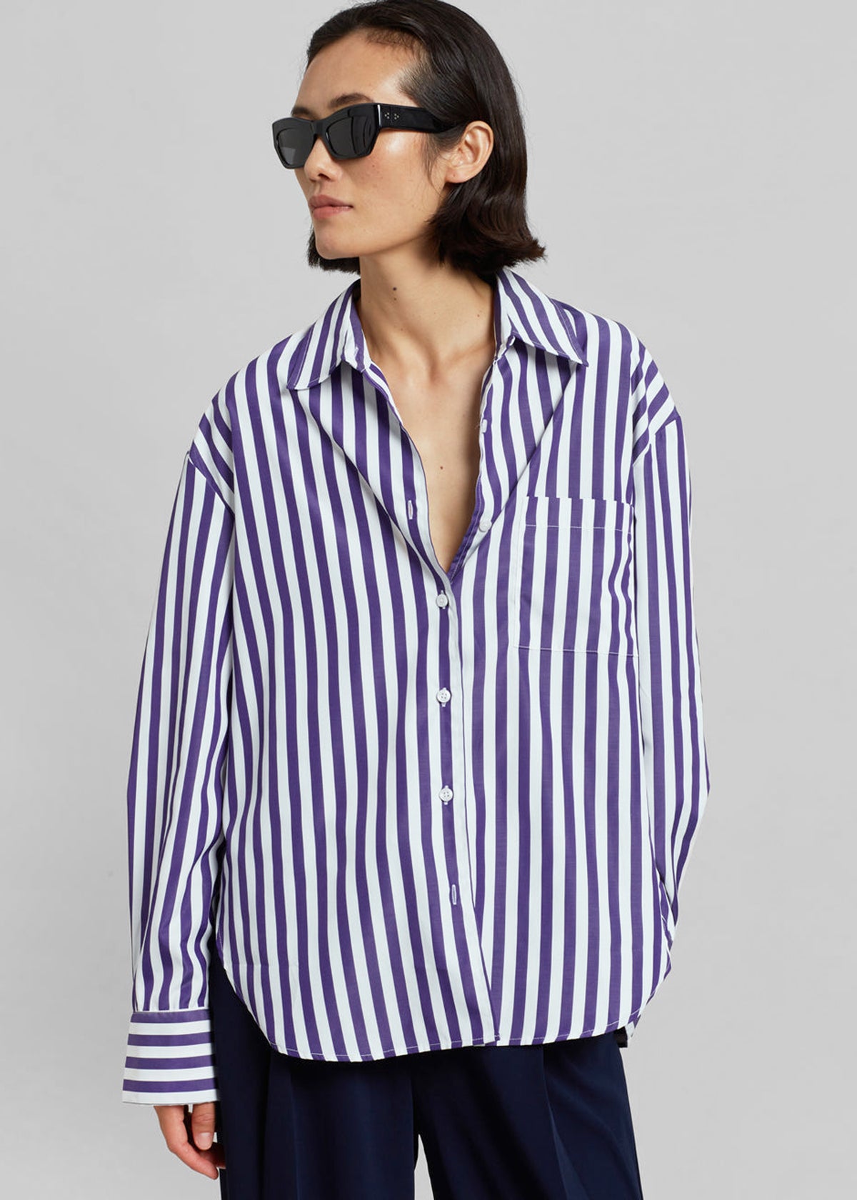Lui Stripe Shirt - Deep Blue - 6