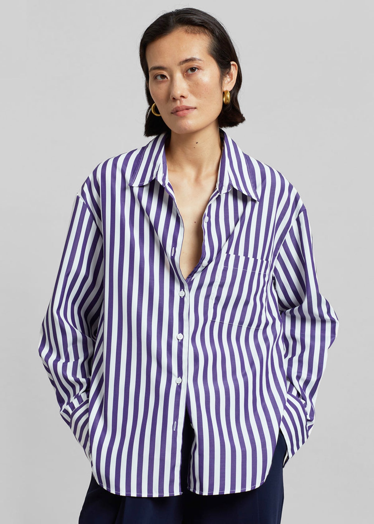 Lui Stripe Shirt - Deep Blue - 4