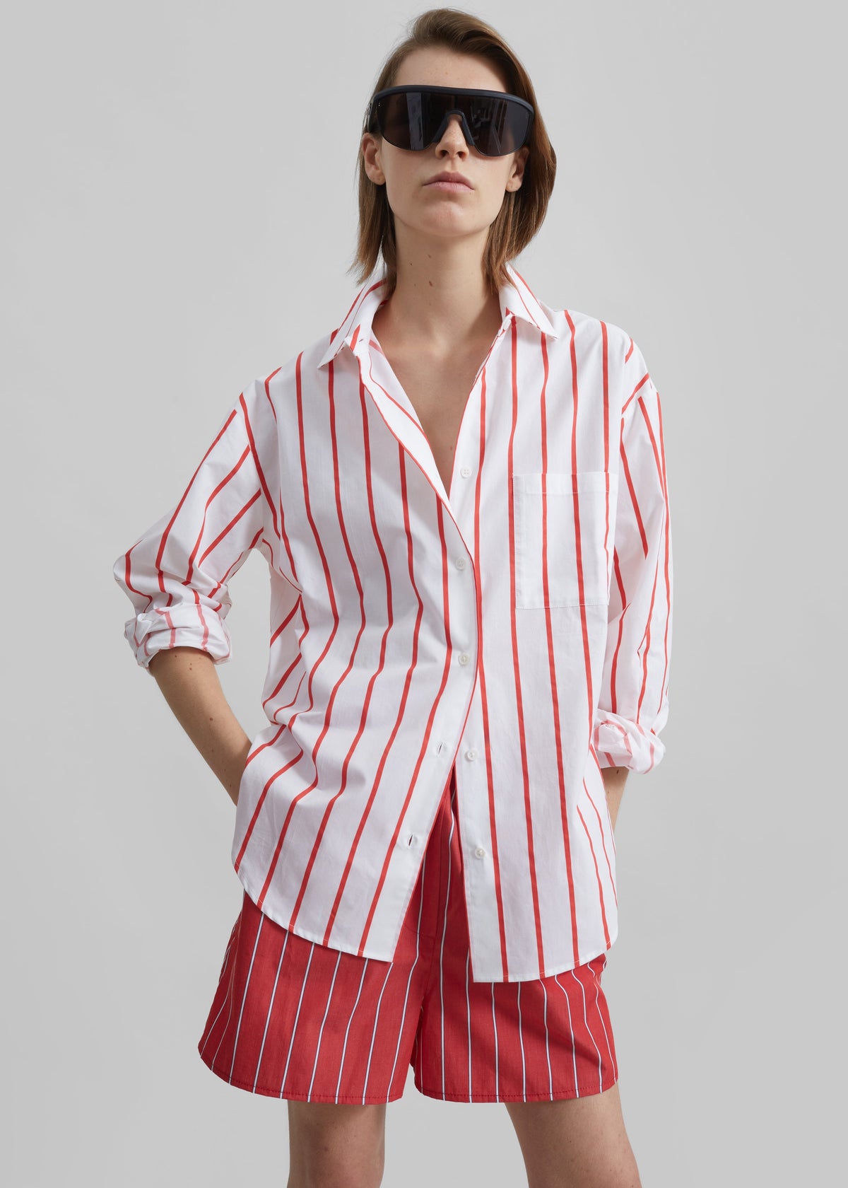 Lui Striped Cotton Boxer Shorts - Red/White Stripe - 5
