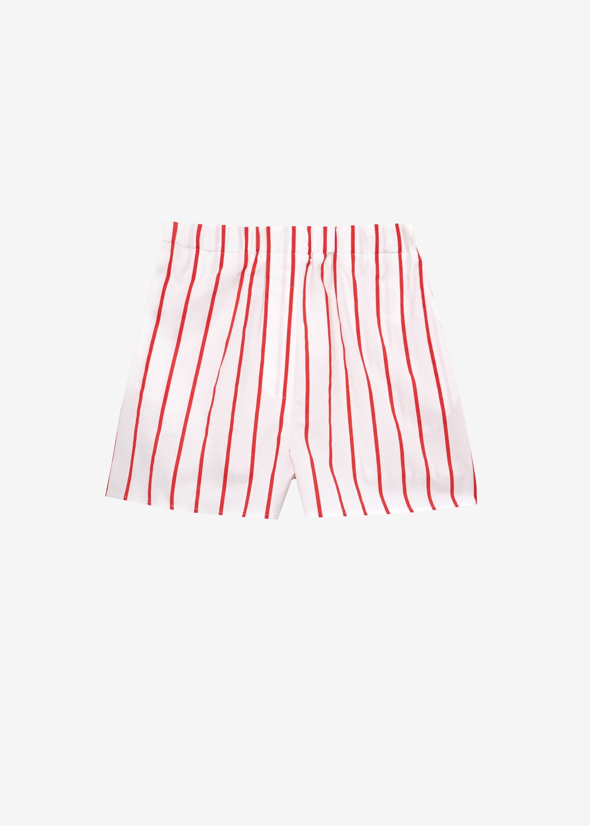 Lui Striped Cotton Boxer Shorts - White/Red Stripe - 6