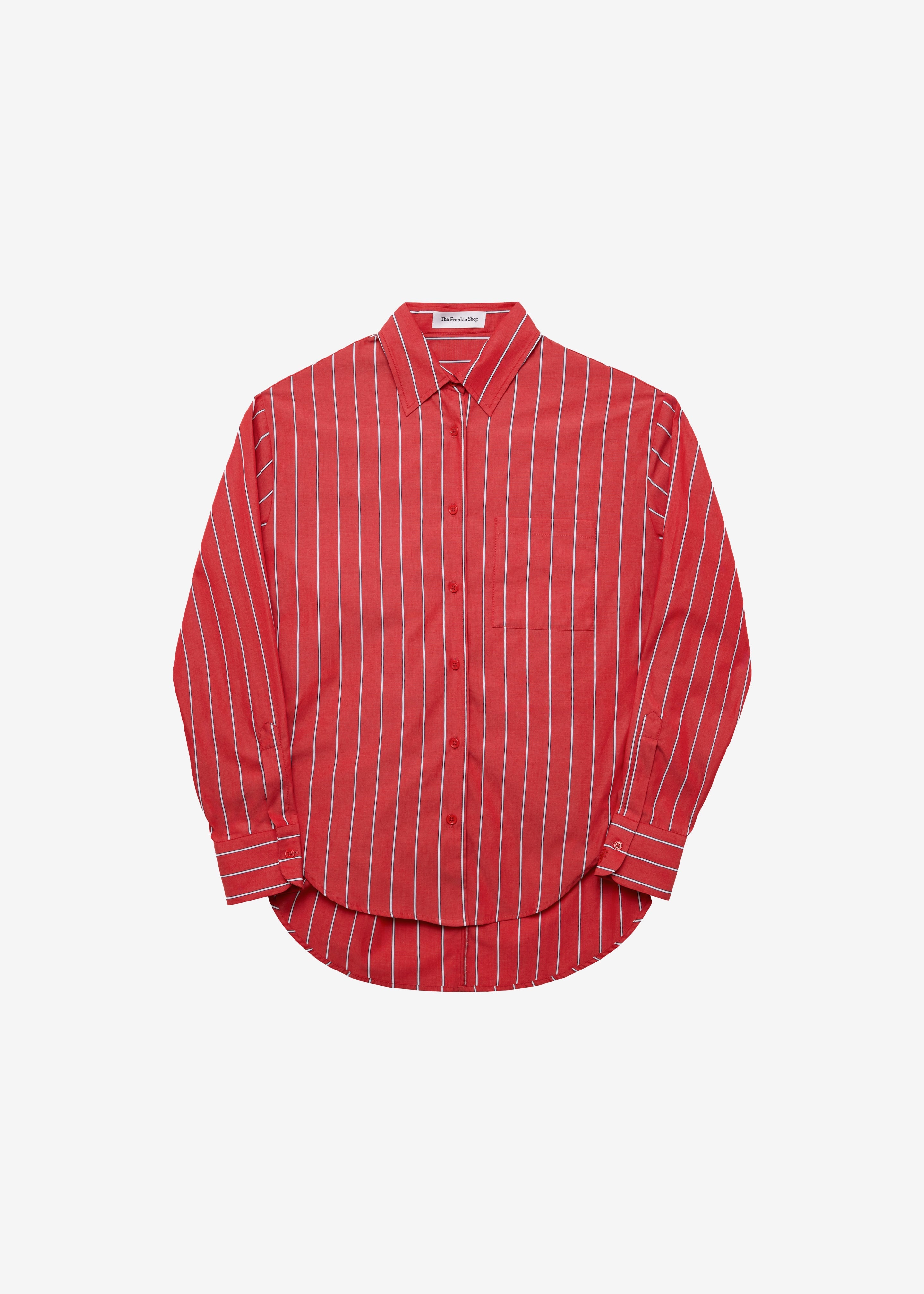Lui Striped Cotton Shirt - Red/White Stripe - 6