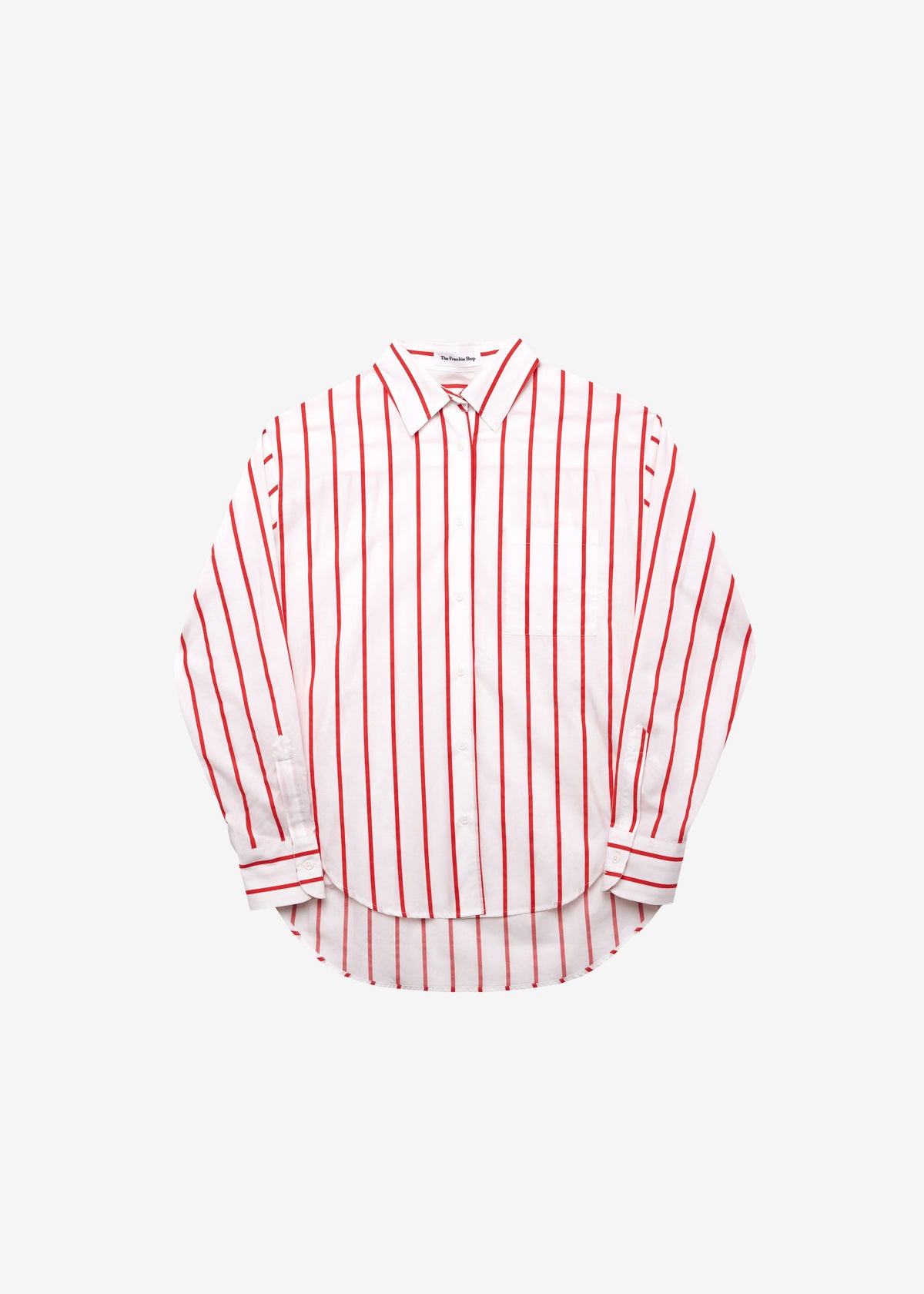 Lui Striped Cotton Shirt - White/Red Stripe - 8