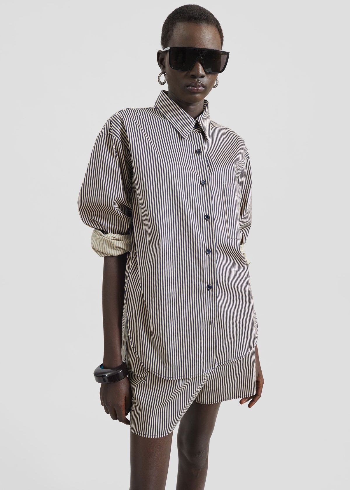 Lui Shirt - Beige/Navy Stripe - 2