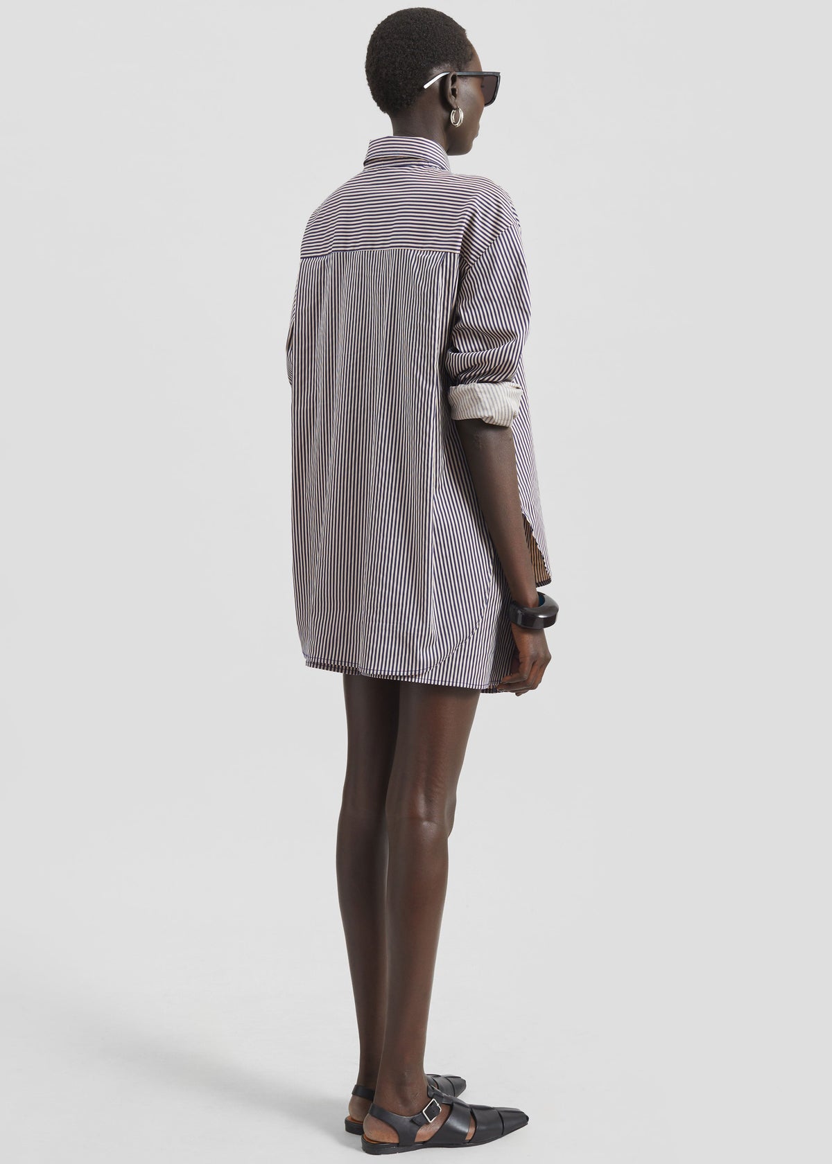 Lui Shirt - Beige/Navy Stripe - 8