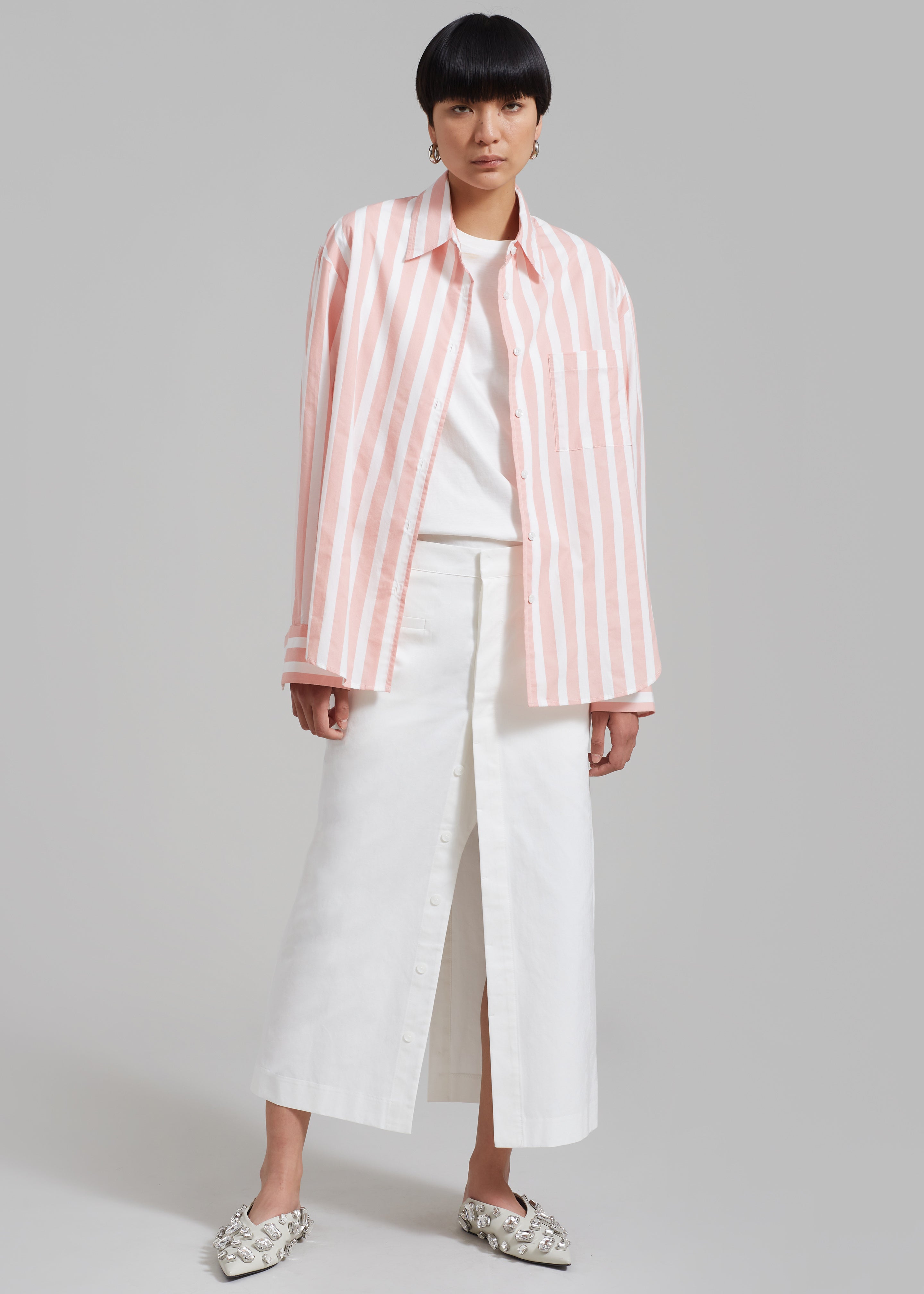 Lui Wide Stripe Shirt - Pink - 1