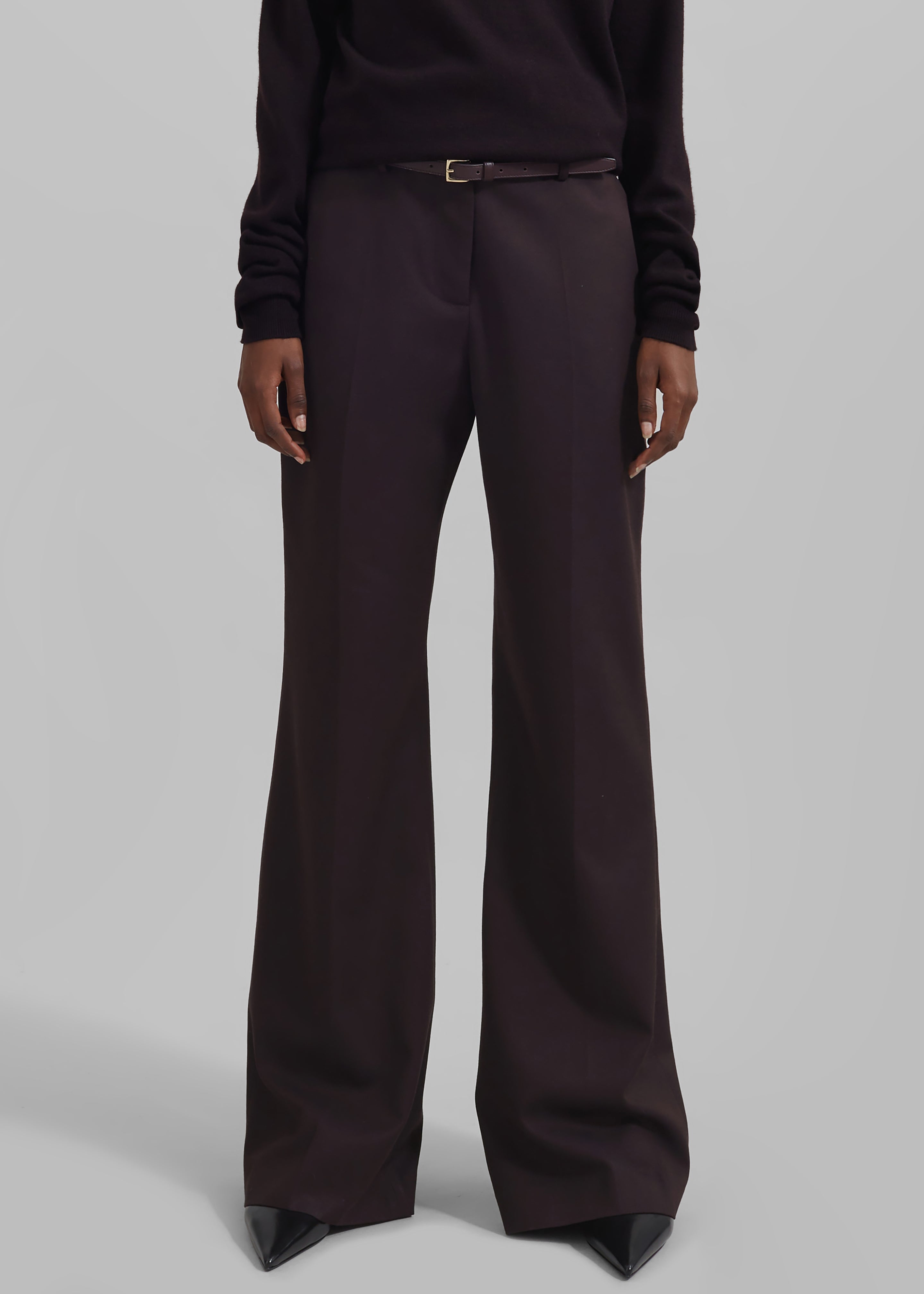 Lyra Flared Pants - Dark Plum - 7
