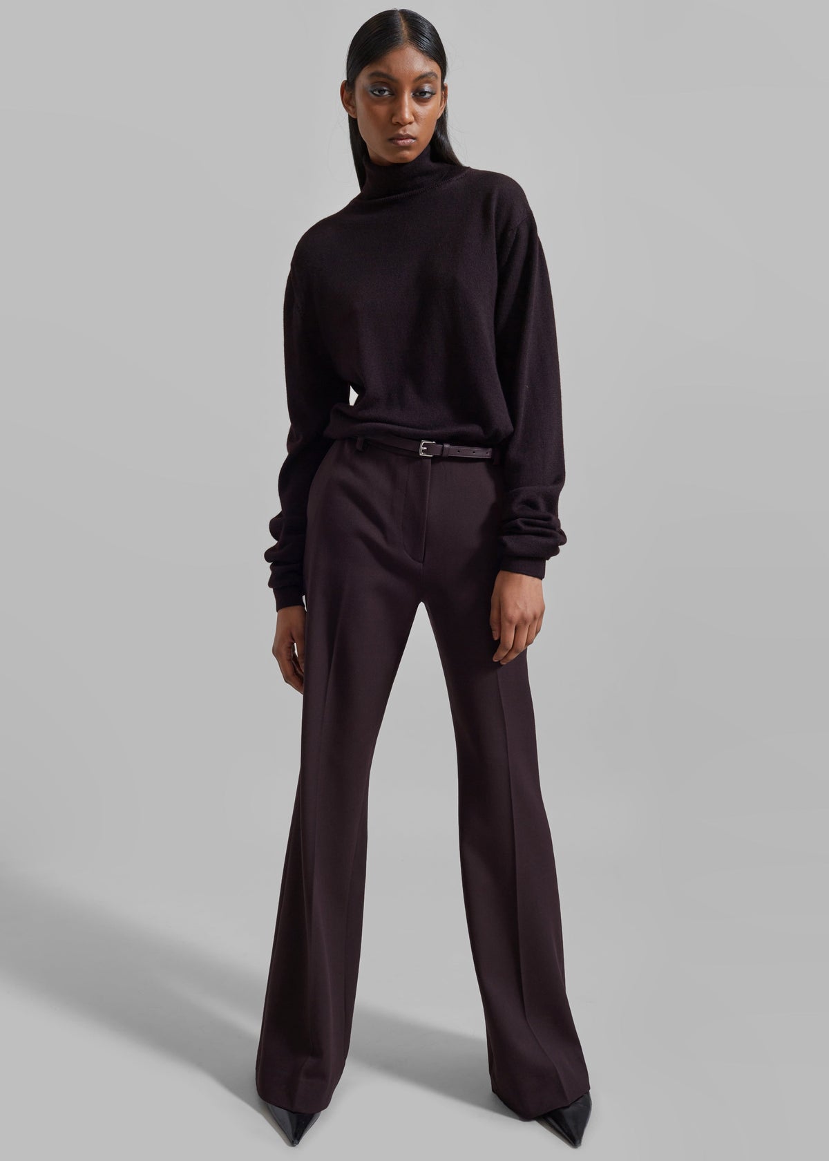 Lyra Flared Pants - Dark Plum - 8