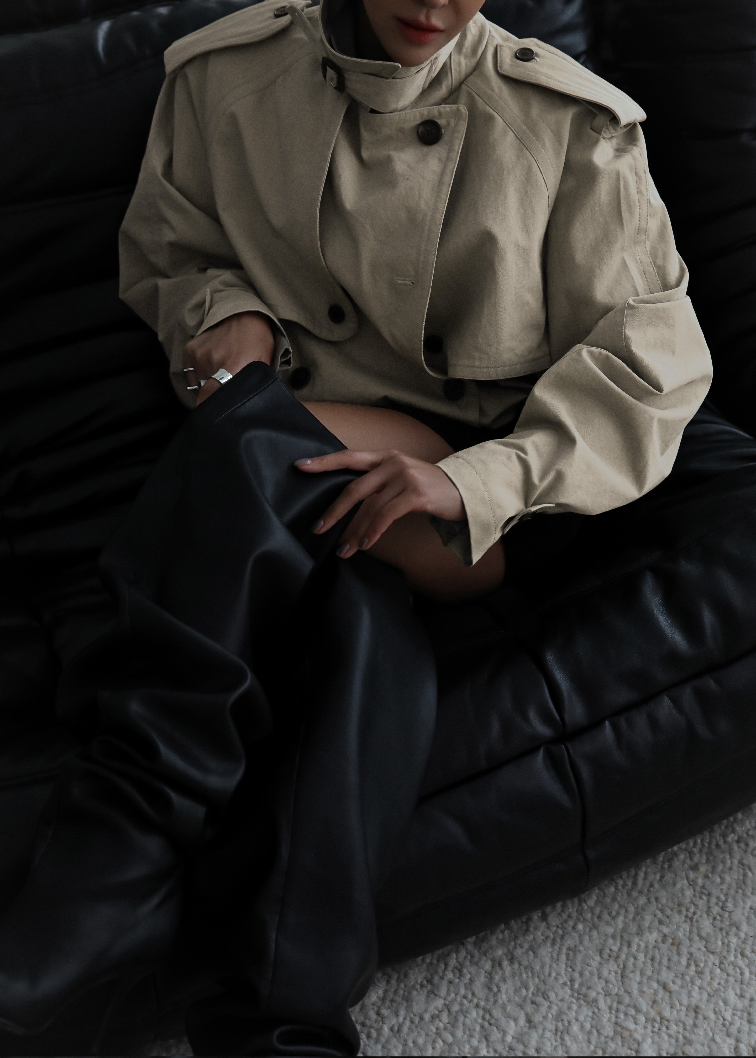 Mads Cropped Trench - Beige - 11