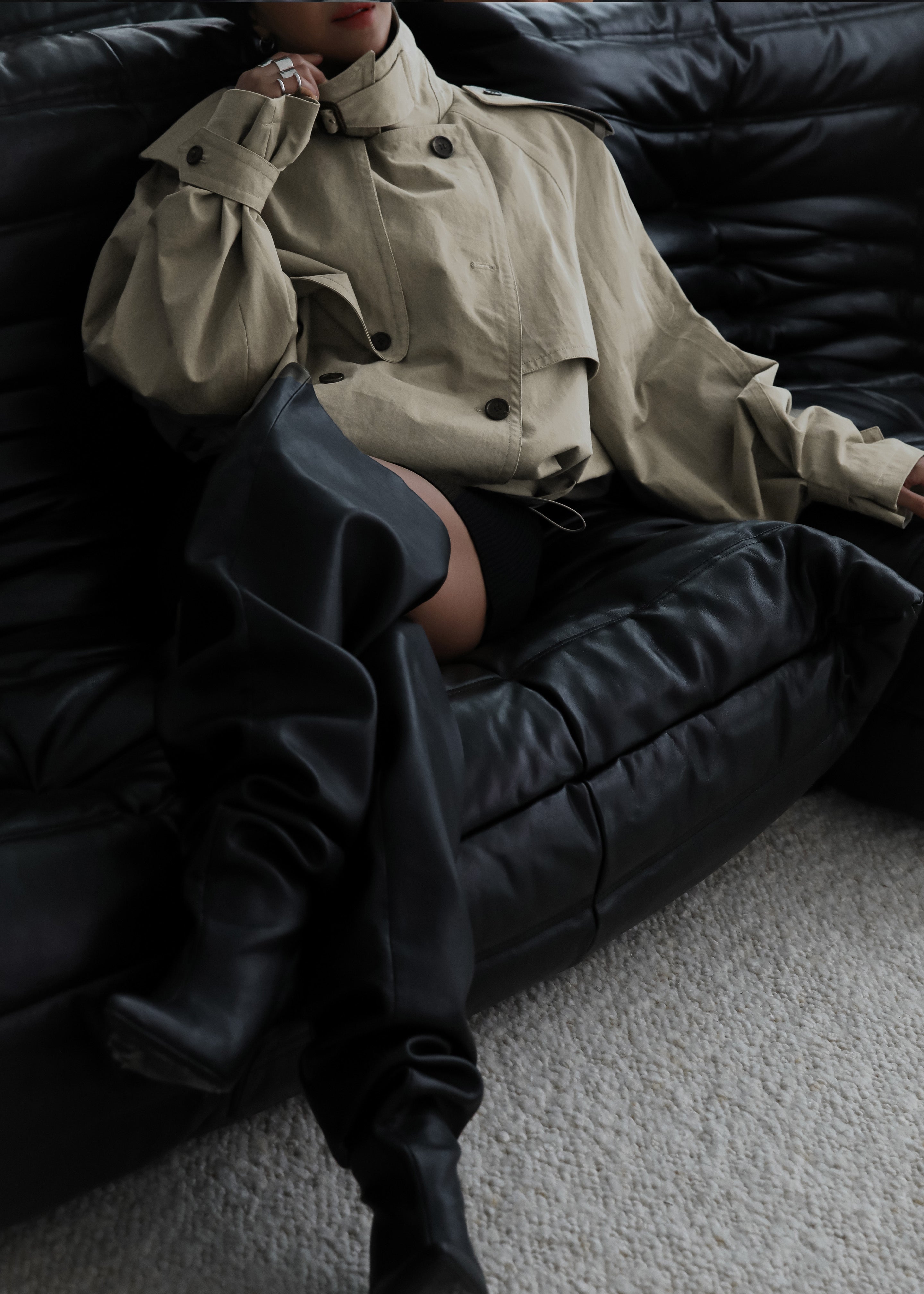 Mads Cropped Trench - Beige - 8