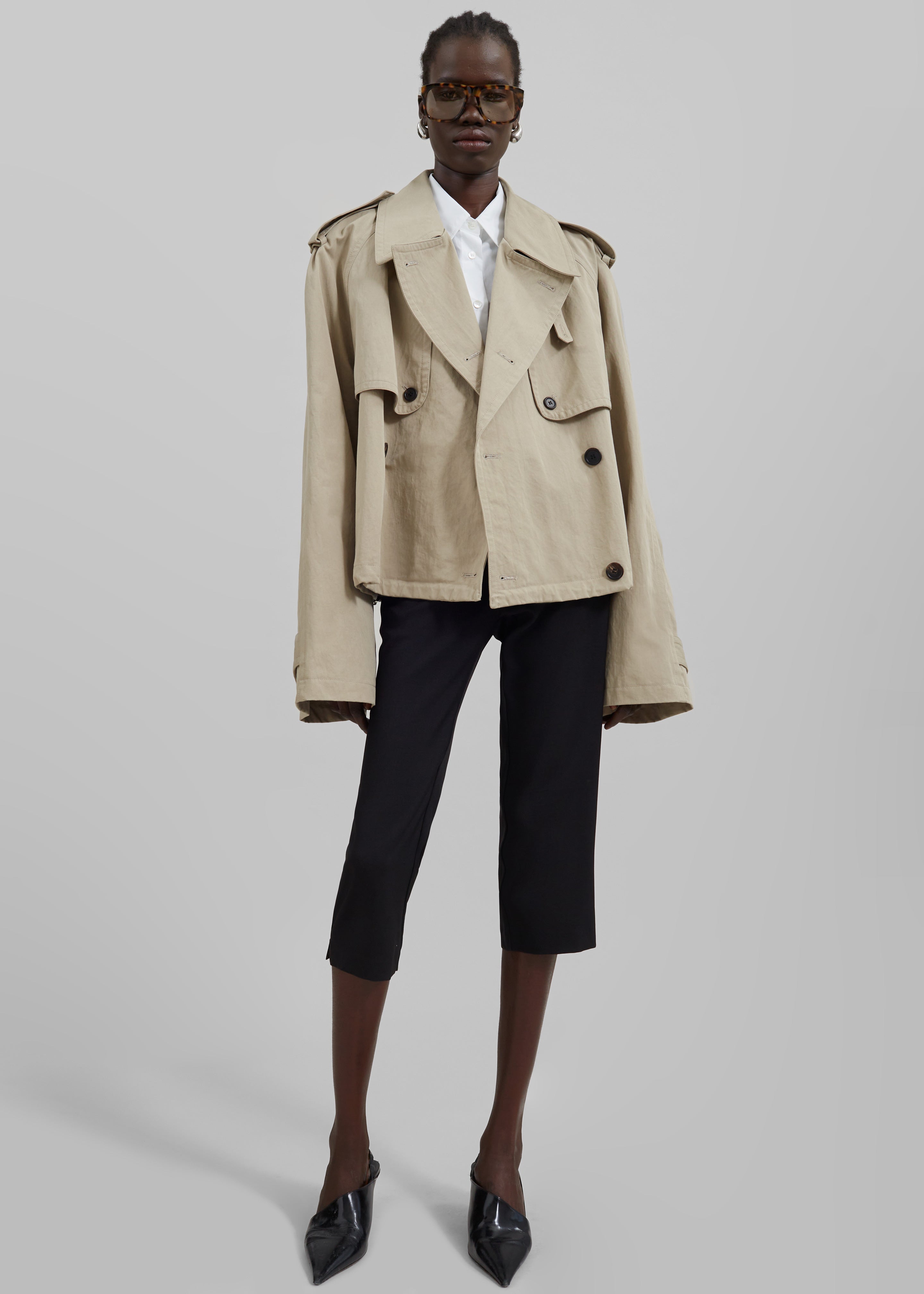 Mads Cropped Trench - Beige - 10