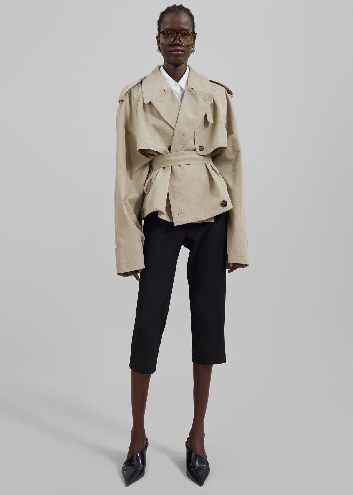 Mads Cropped Trench - Beige - 5