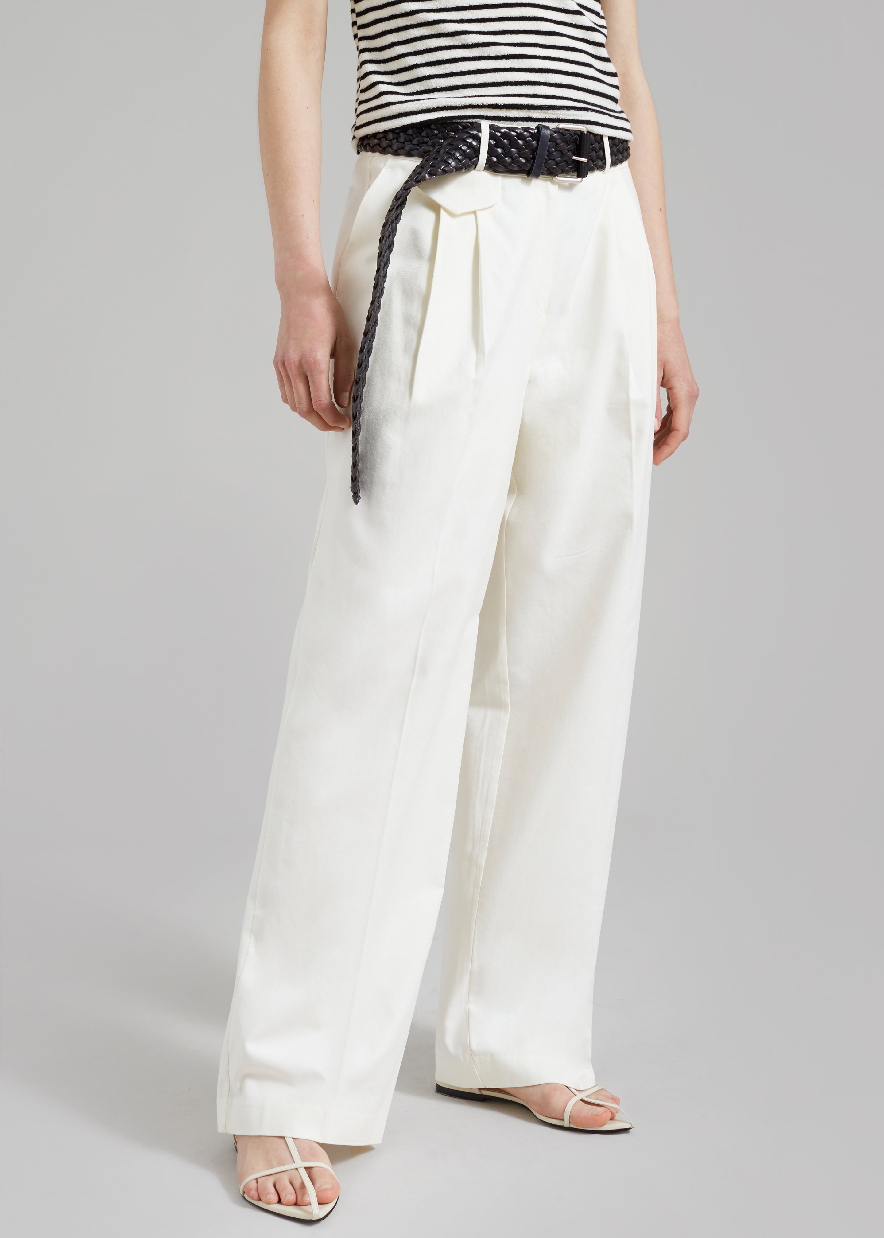 Maeve Pintuck Trousers - Cream - 1