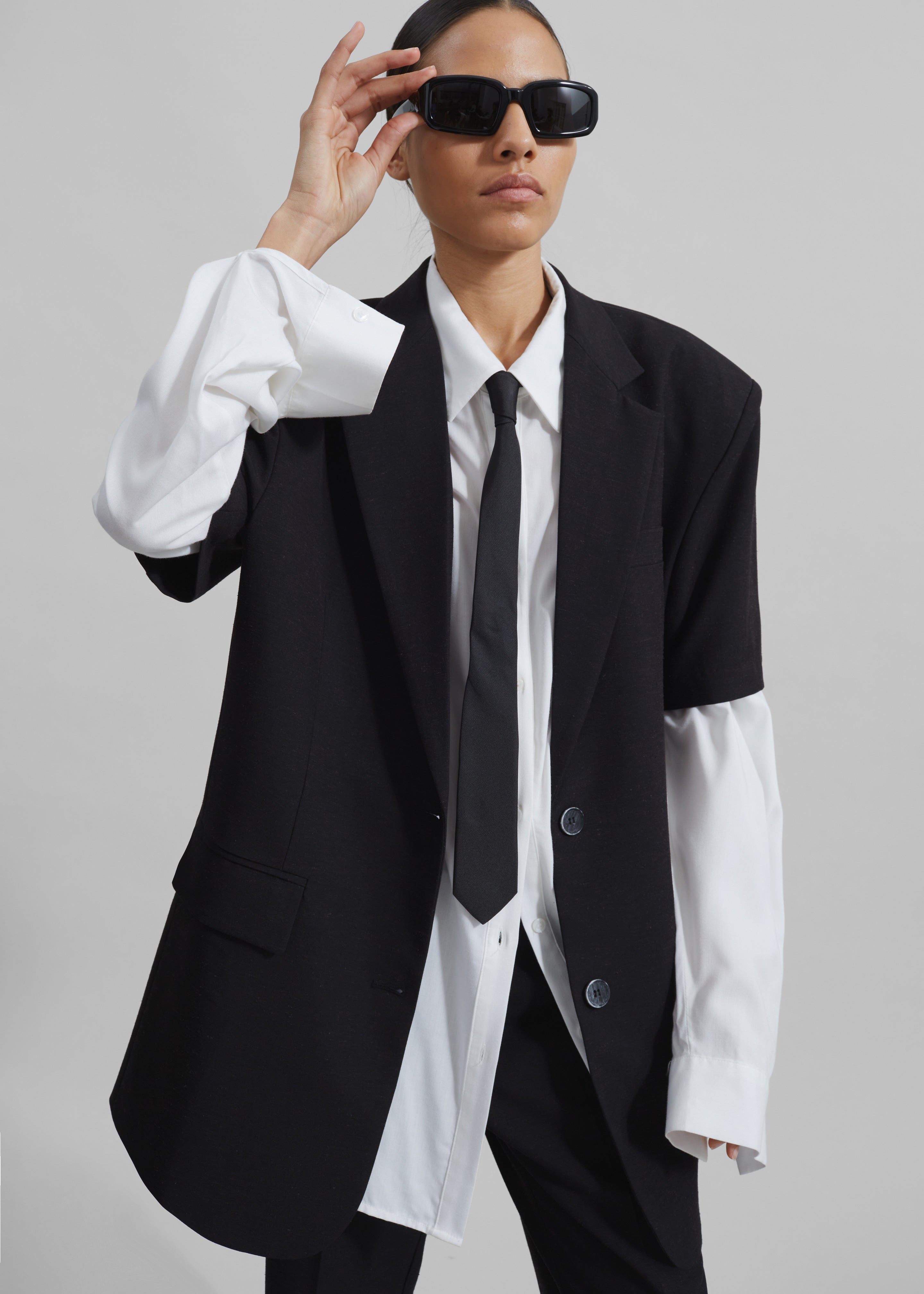 Short sleeve black blazer online