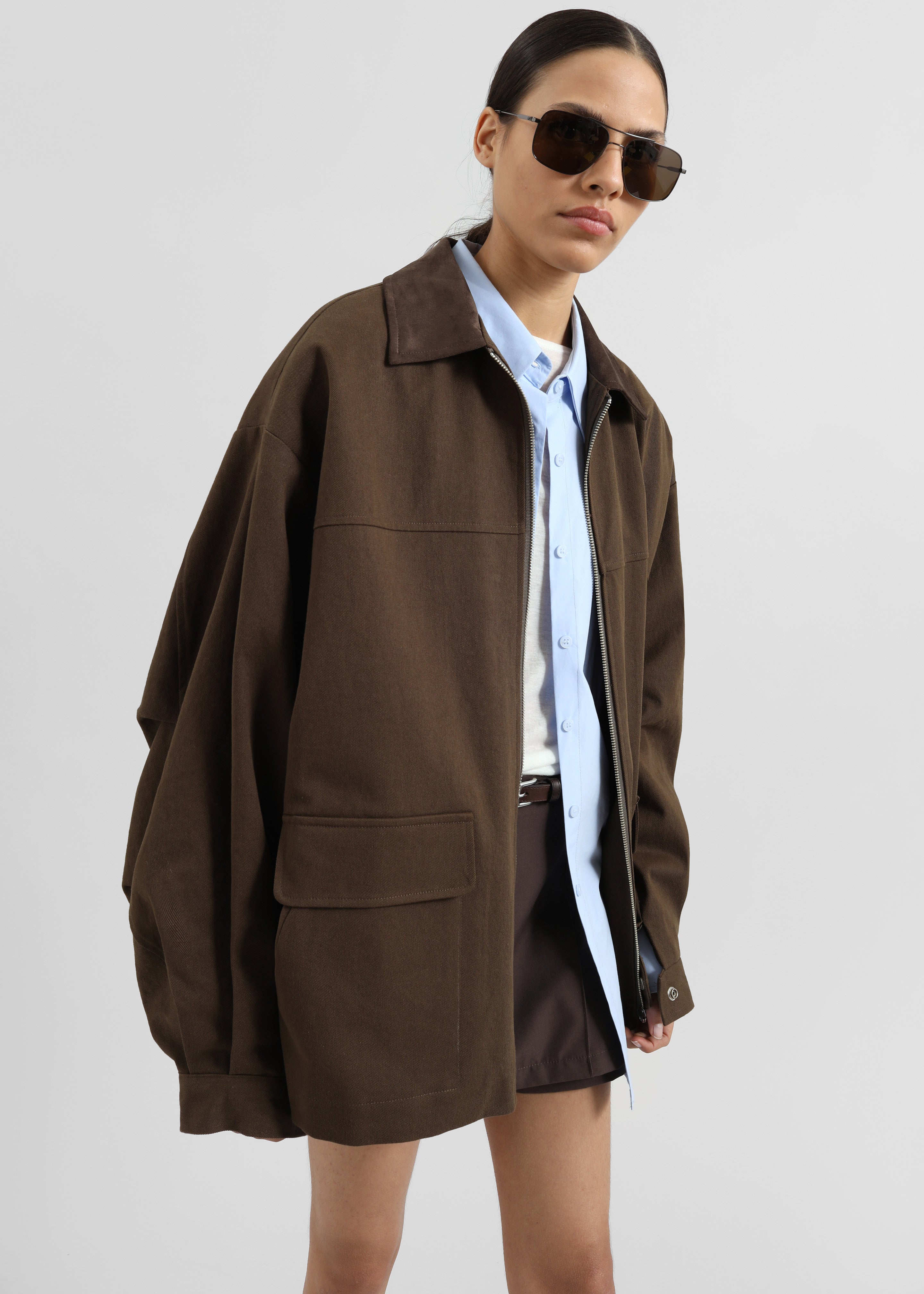 Malia Utility Jacket - Brown - 1