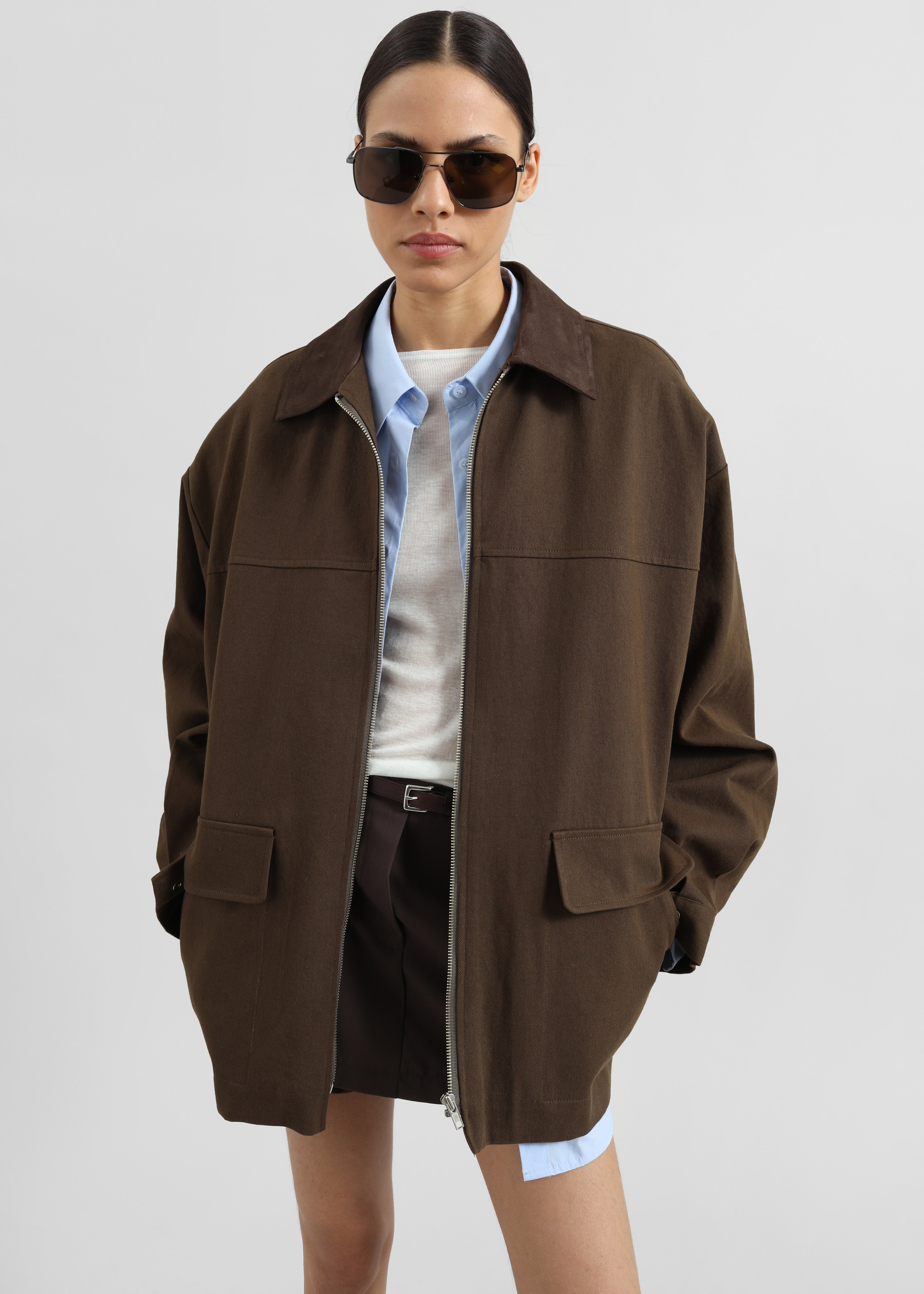 Malia Utility Jacket - Brown - 3