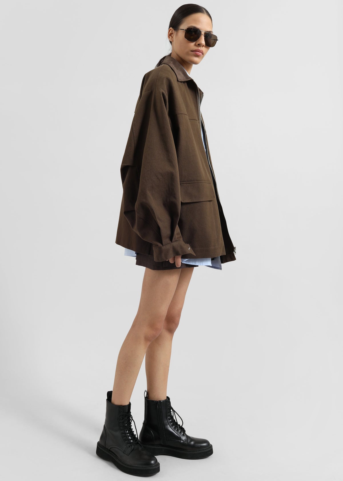 Malia Utility Jacket - Brown - 2