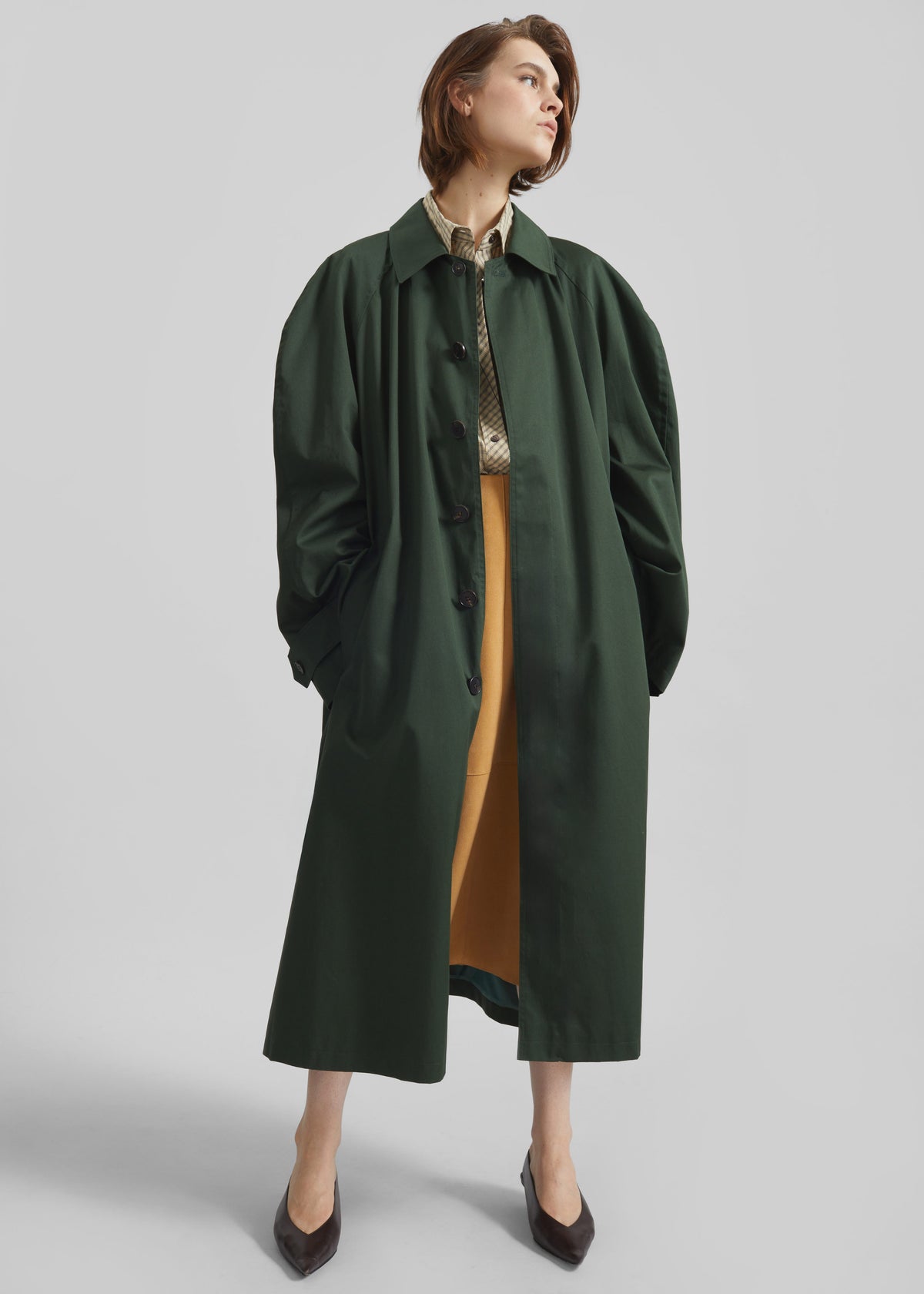 Malmedy Oversized Long Coat - Deep Green - 3