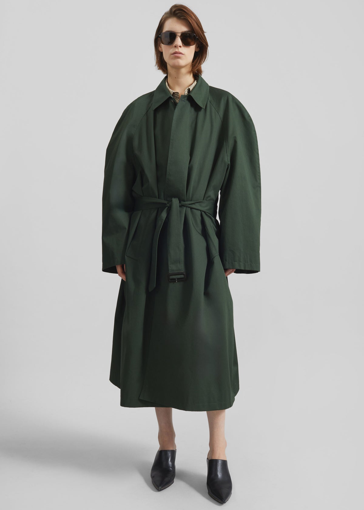 Malmedy Oversized Long Coat - Deep Green - 4