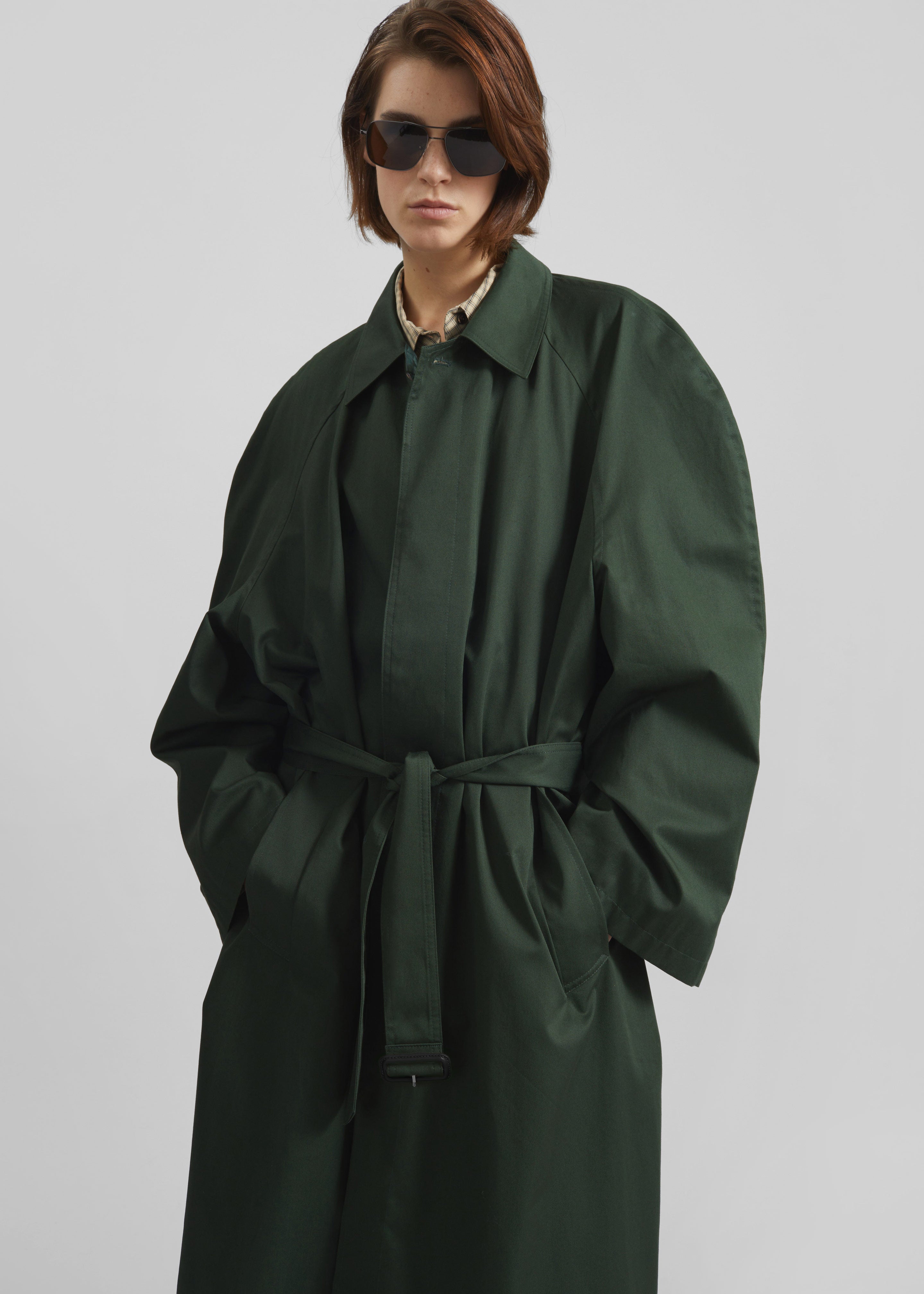 Malmedy Oversized Long Coat - Deep Green - 2