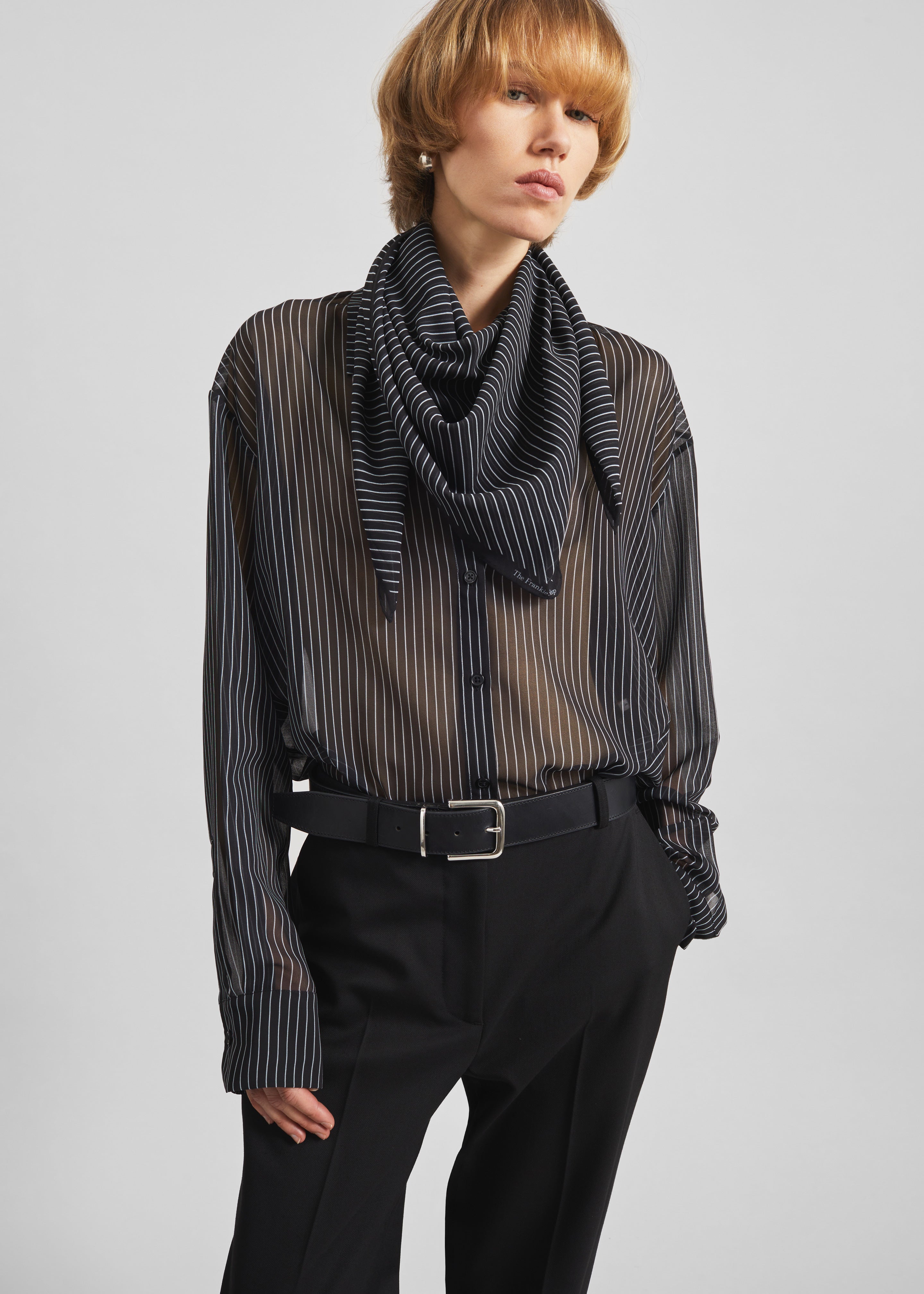 Marais Striped Scarf - Black/White - 6