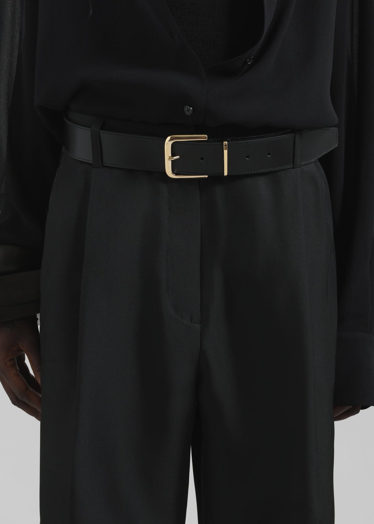 Marfa Pleated Silk Bermuda Shorts - Black - 5