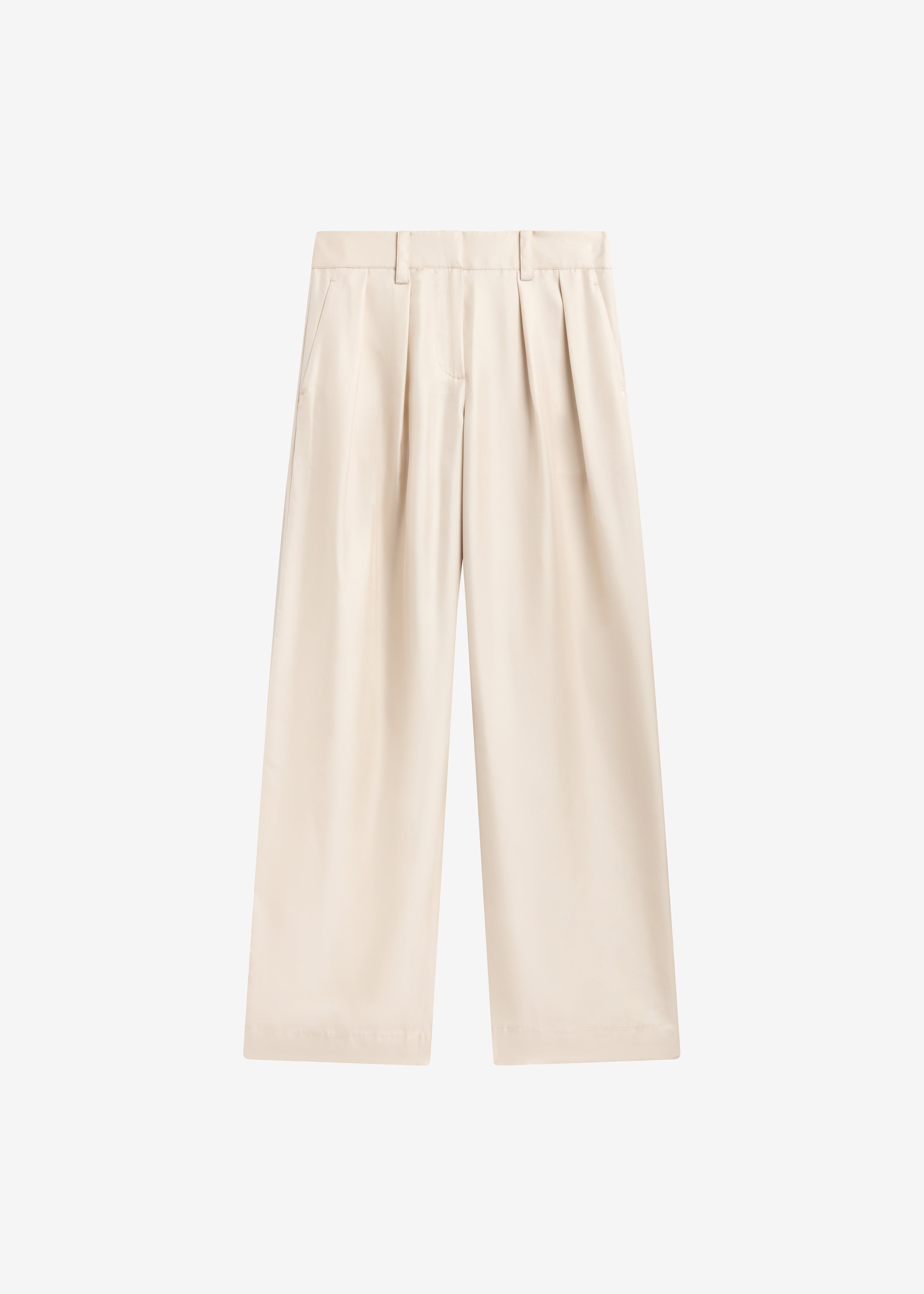 Marfa Pleated Silk Trousers - Ivory - 7