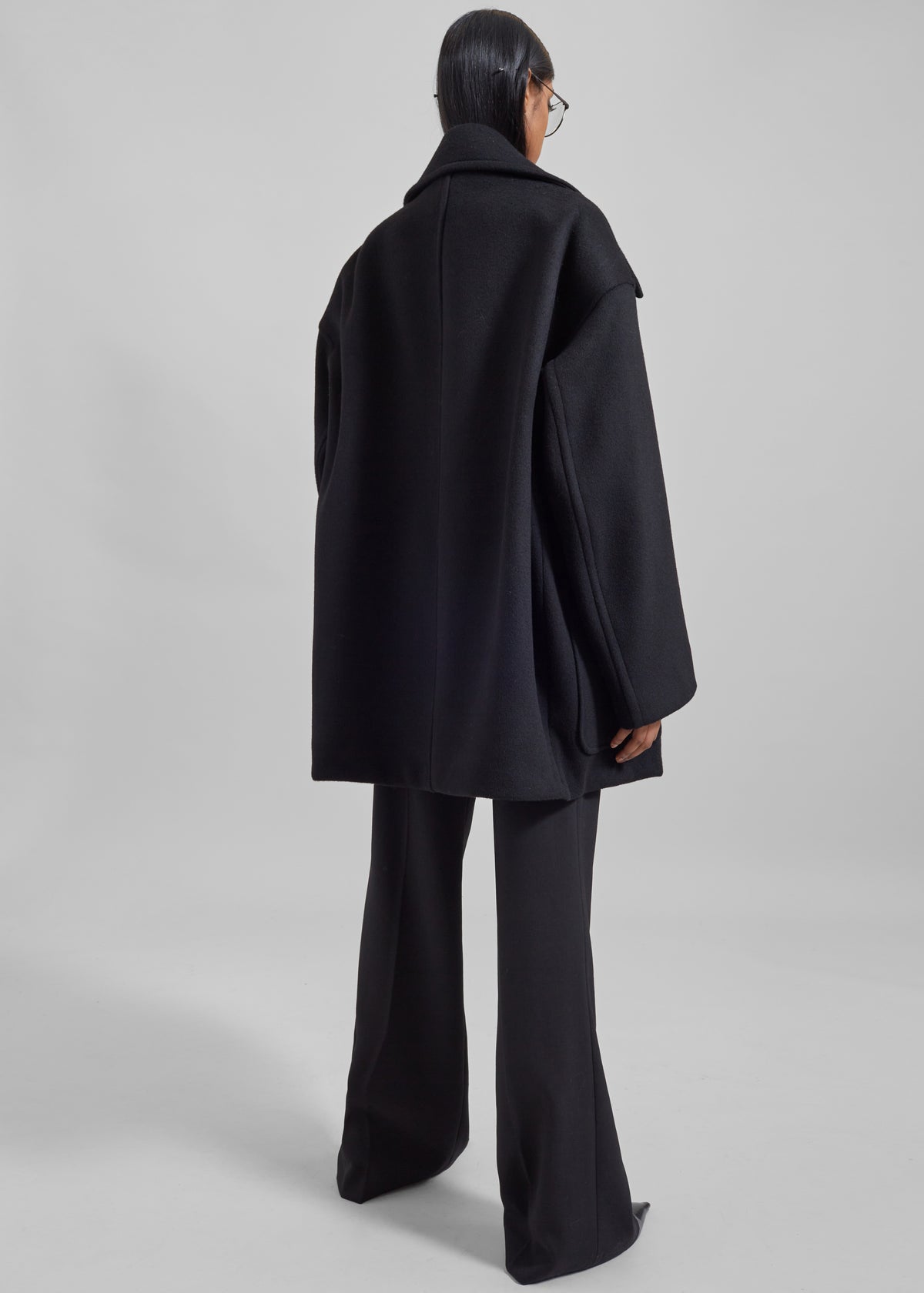 Marian Oversized Peacoat - Black - 8