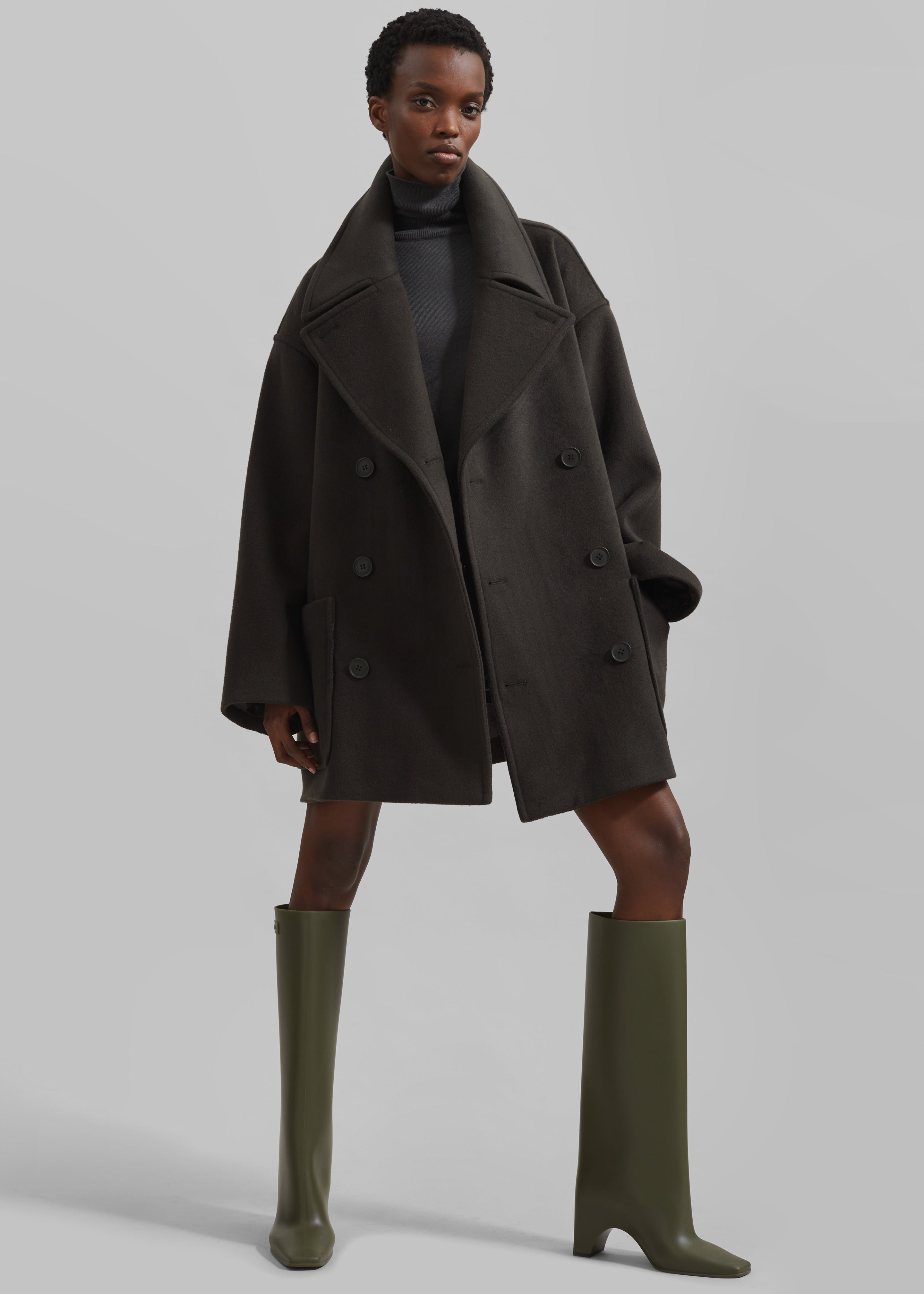 Khaki peacoat hotsell