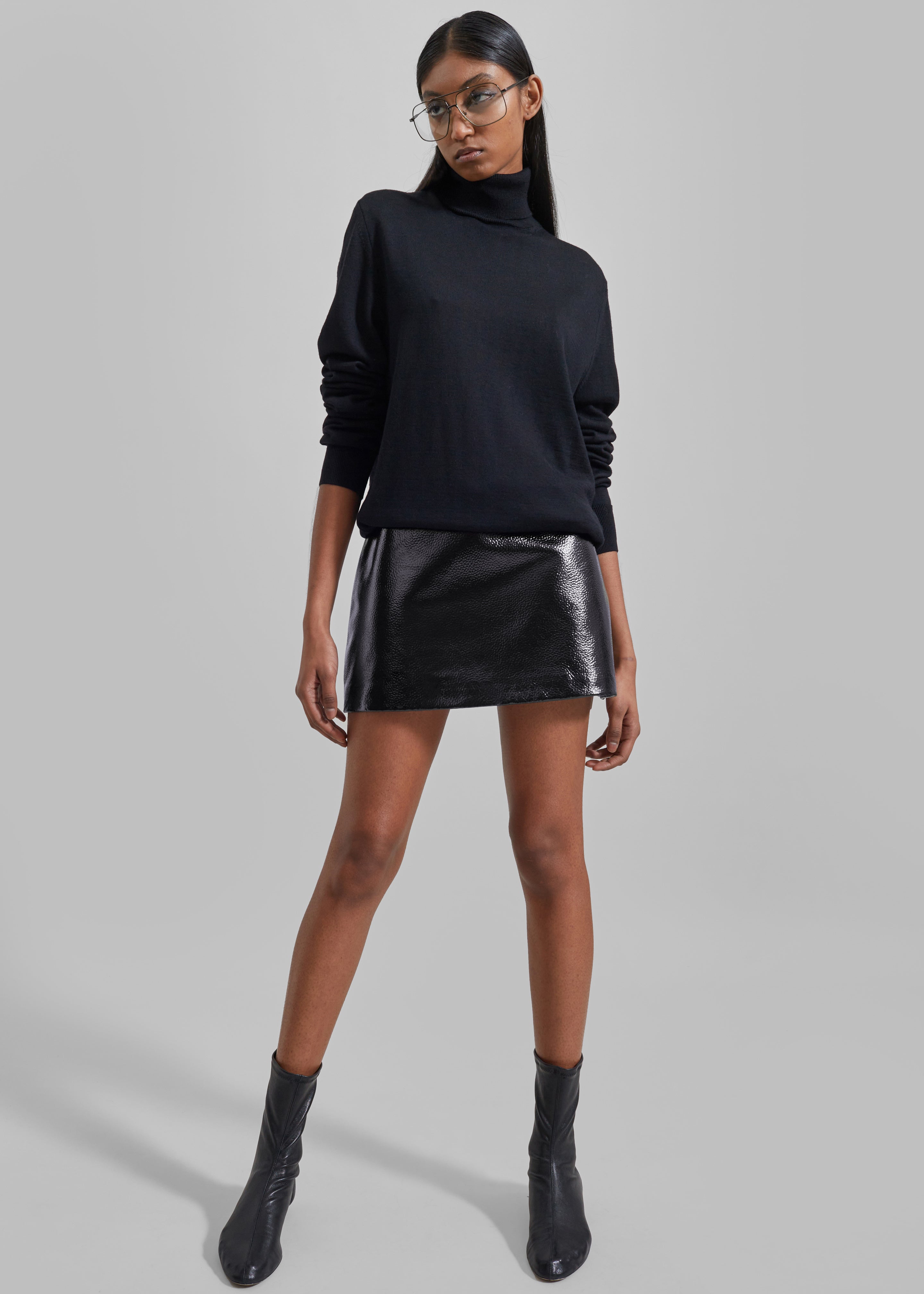 Mary Crackled Faux Leather Mini Skirt Black Frankie Shop Europe