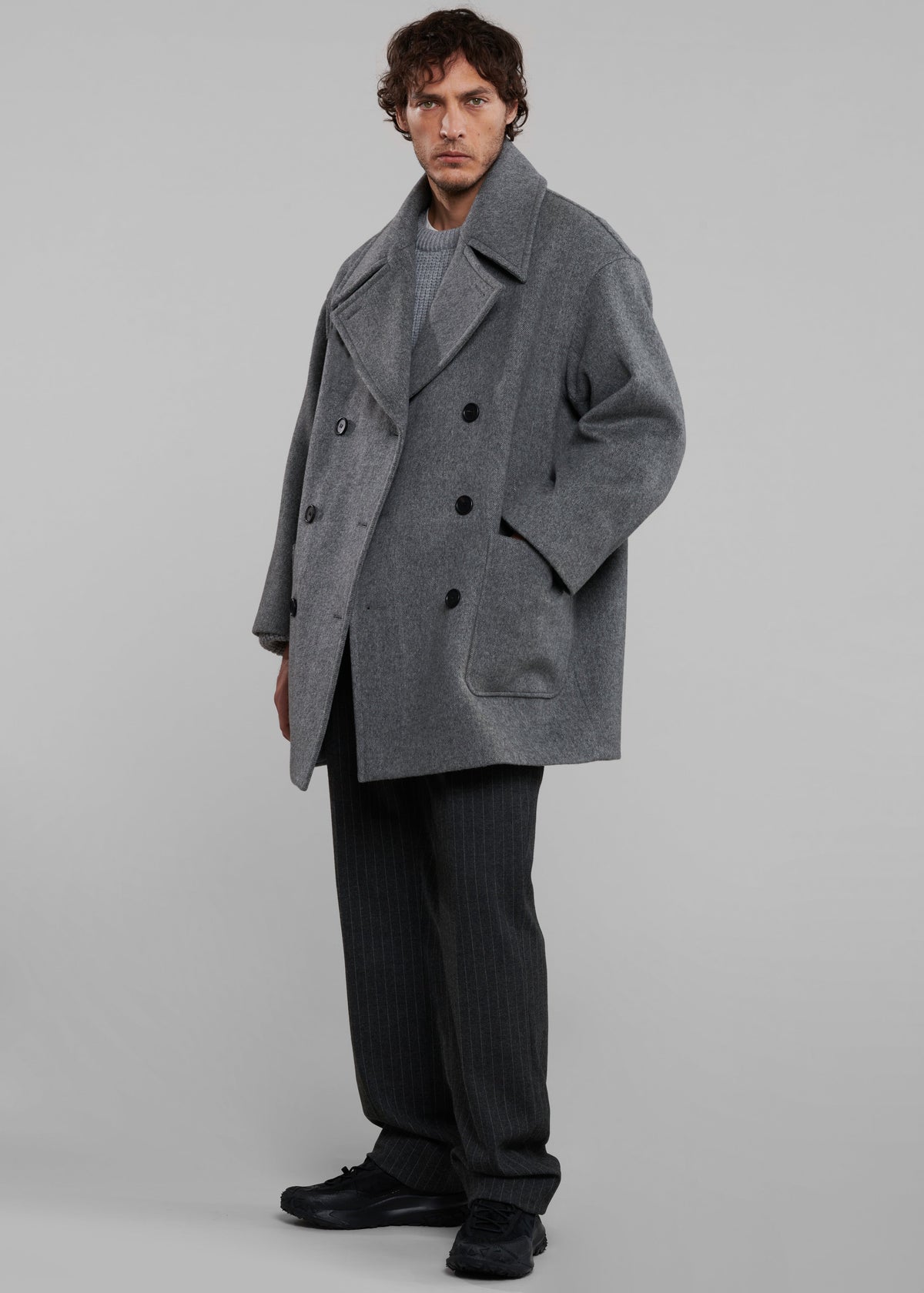 Mason Wool Trousers - Dark Grey/White Pinstripe - 10