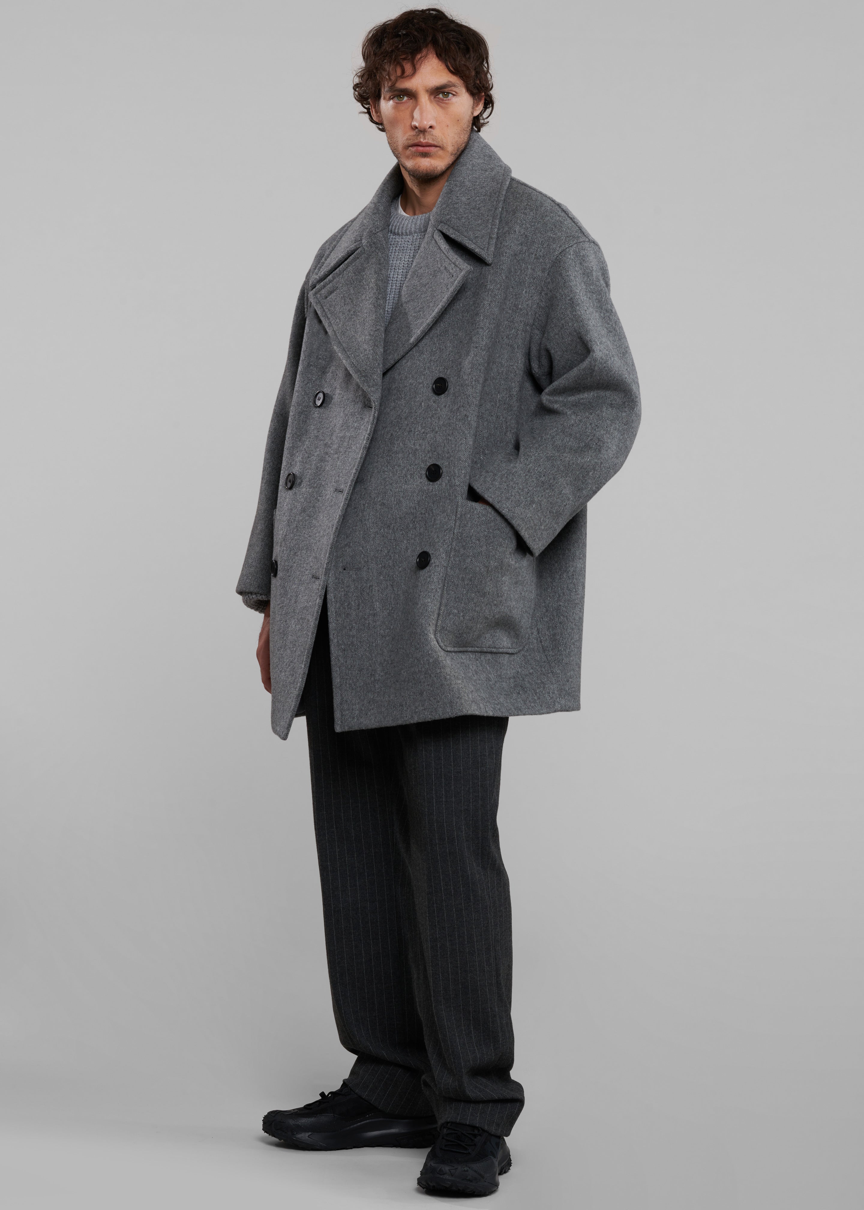 Mason Wool Trousers - Dark Grey/White Pinstripe - 10