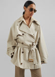 Mavis Oversized Short Trench - Beige