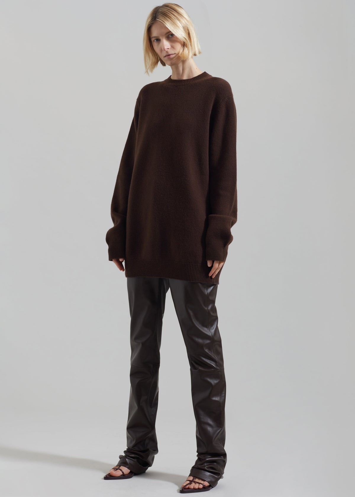 Maxime Knit Sweater Dress - Brown - 9
