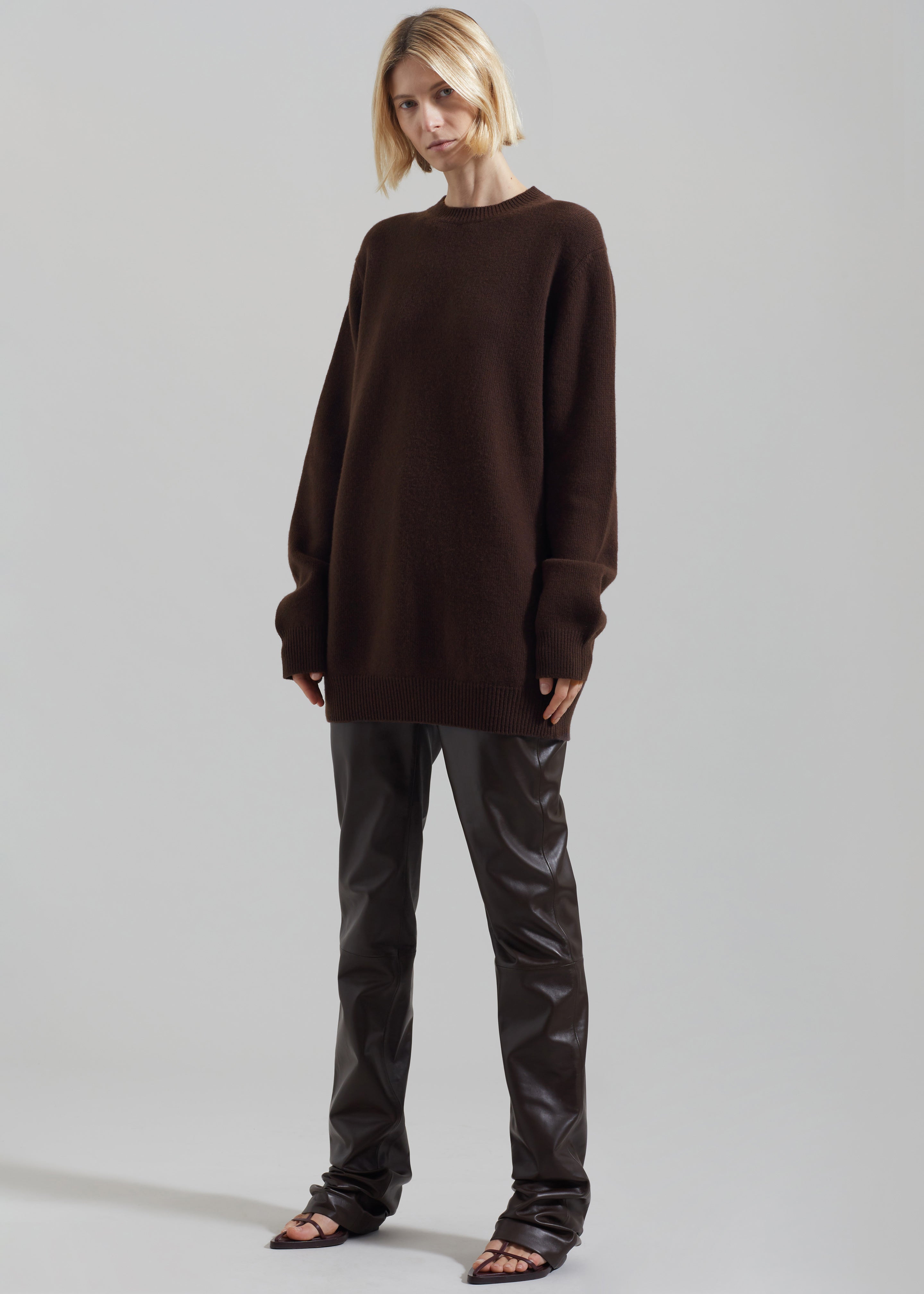 Maxime Knit Sweater Dress - Brown - 9