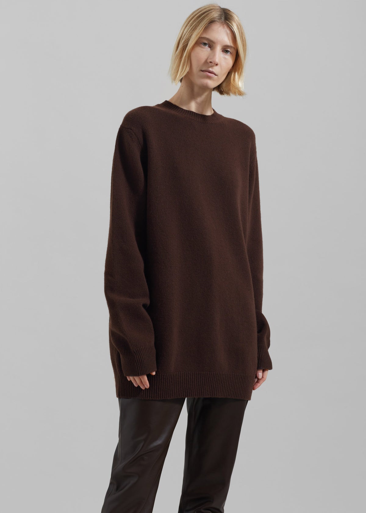 Maxime Knit Sweater Dress - Brown - 5