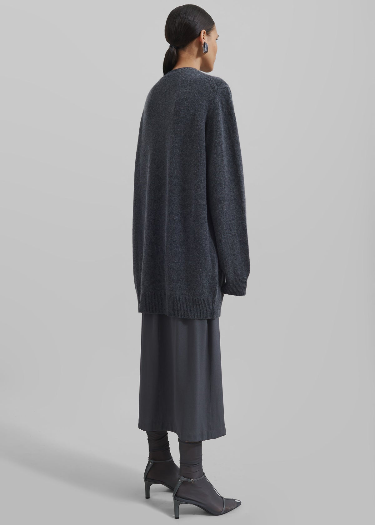 Maxime Knit Sweater Dress - Dark Grey Melange - 9