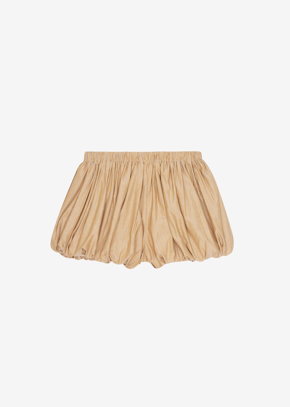 Medavy Bubble-Hem Shorts - Beige/White Stripe - 6