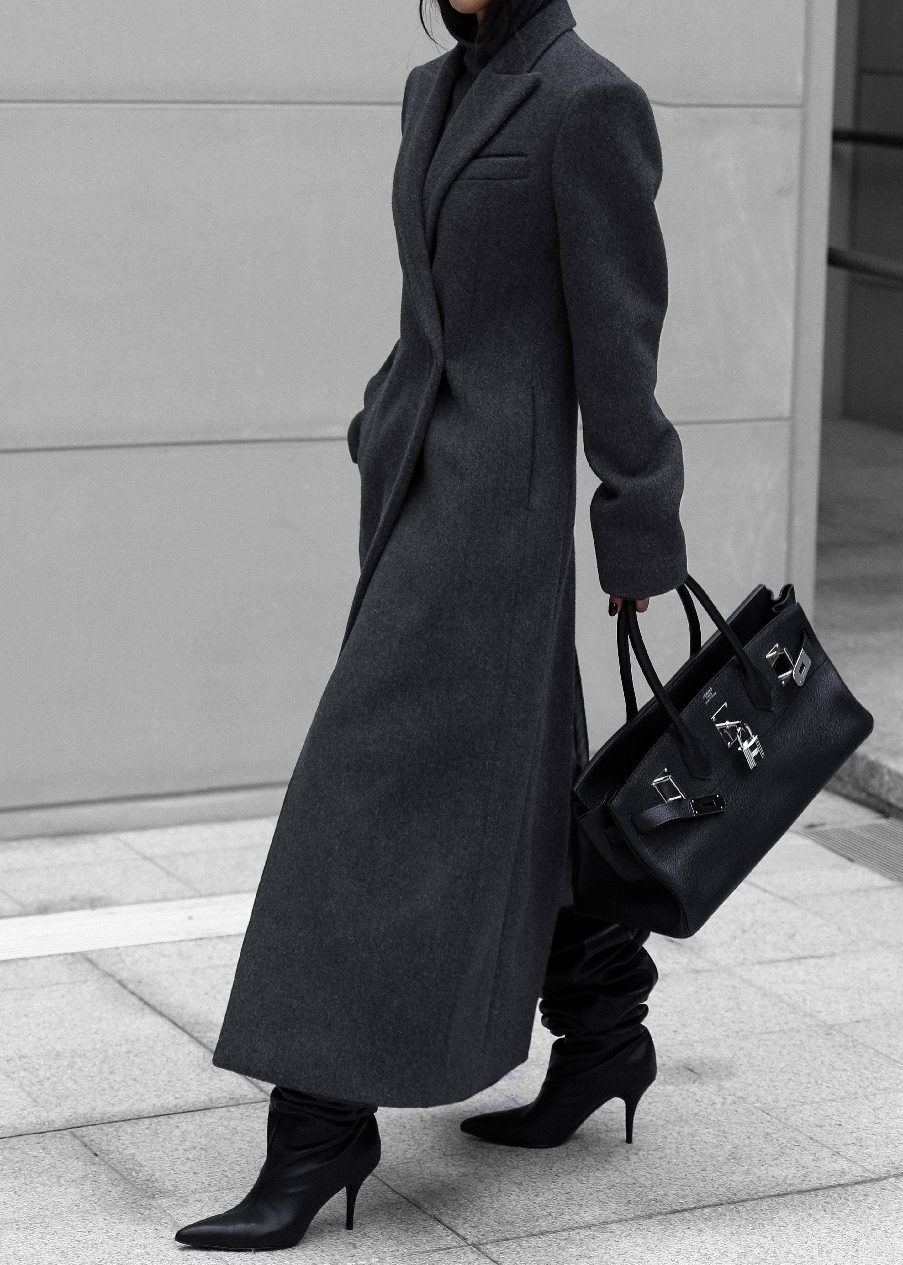Melva Long Coat - Charcoal - 5