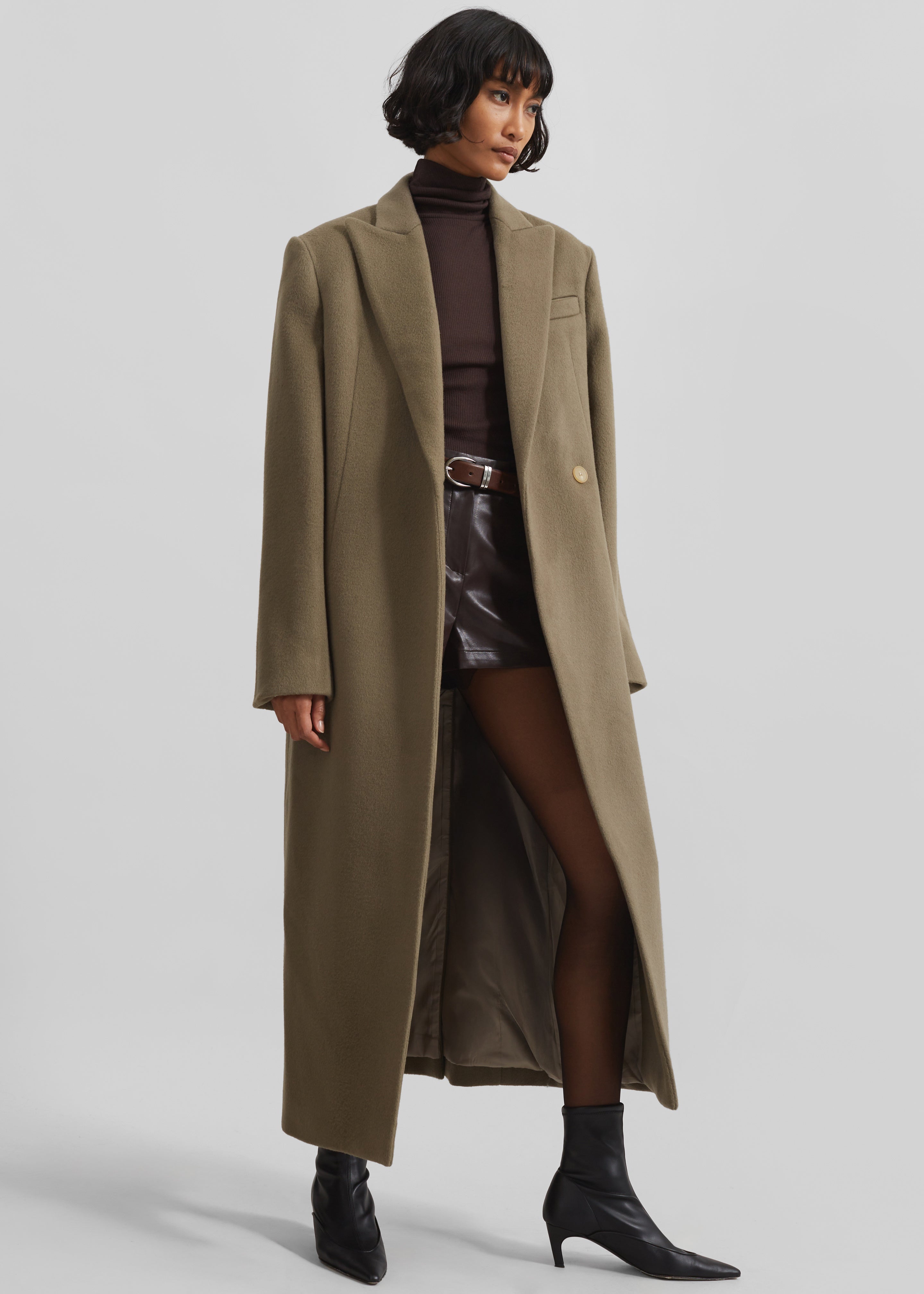Melva Long Coat - Taupe - 4