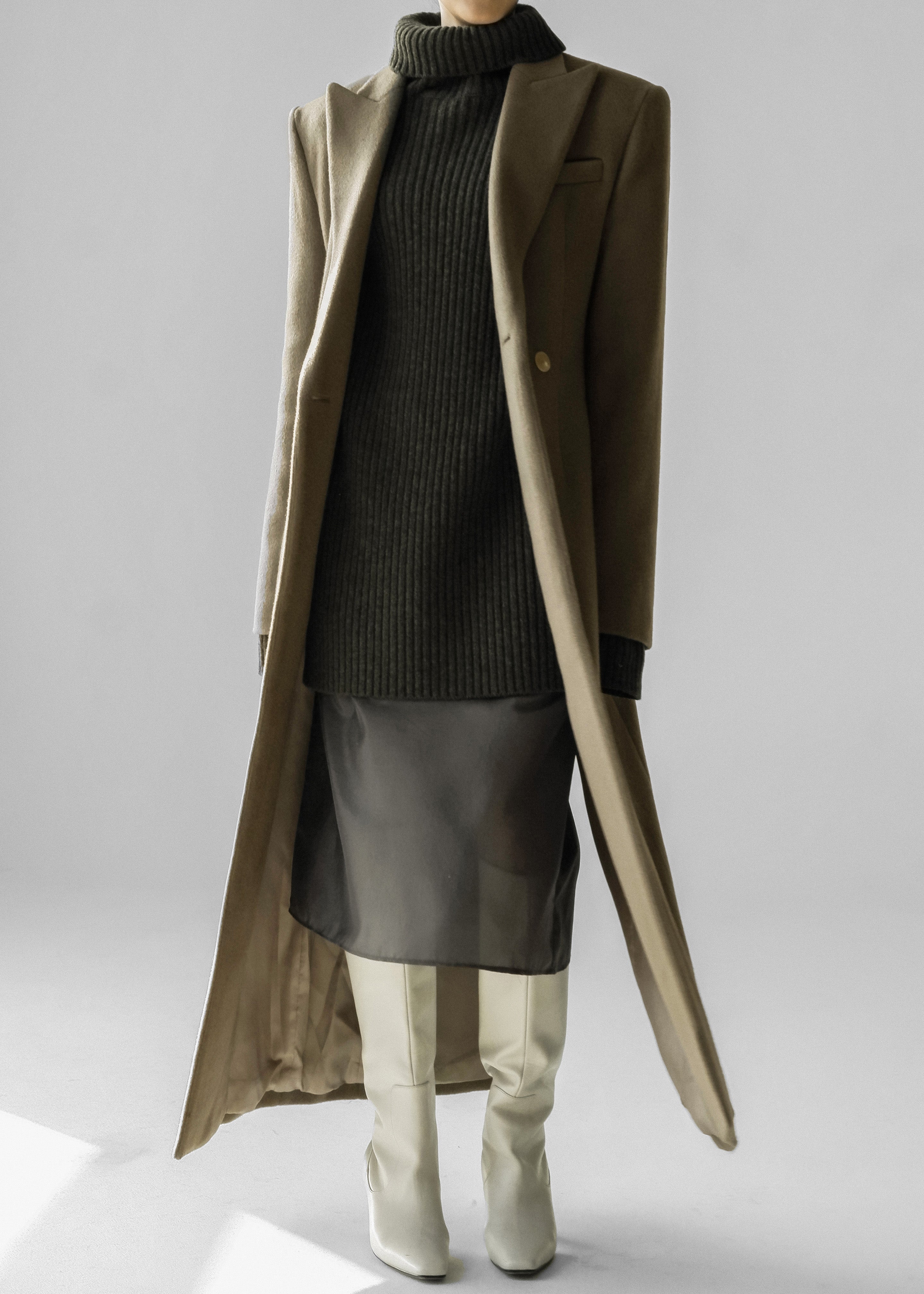 Melva Long Coat - Taupe - 2