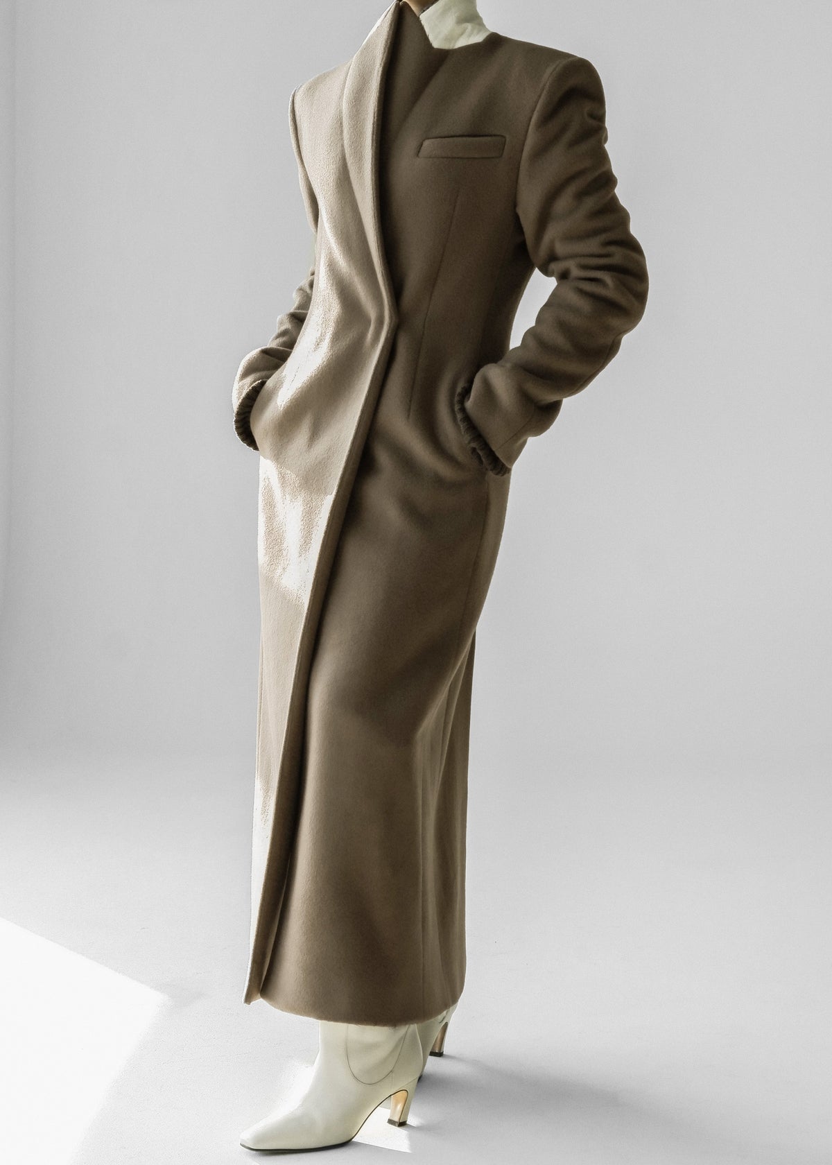 Melva Long Coat - Taupe - 1
