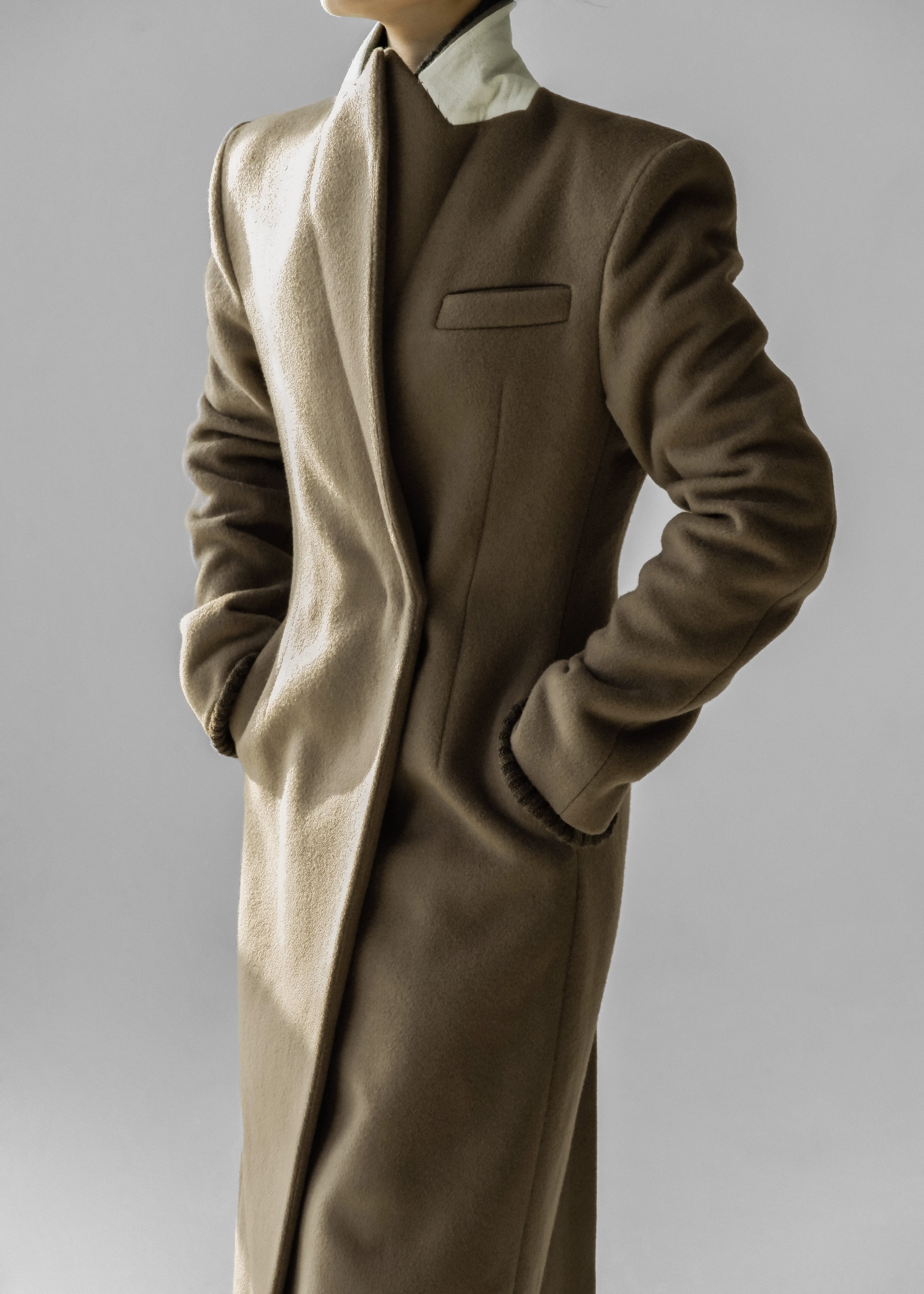 Melva Long Coat - Taupe - 3