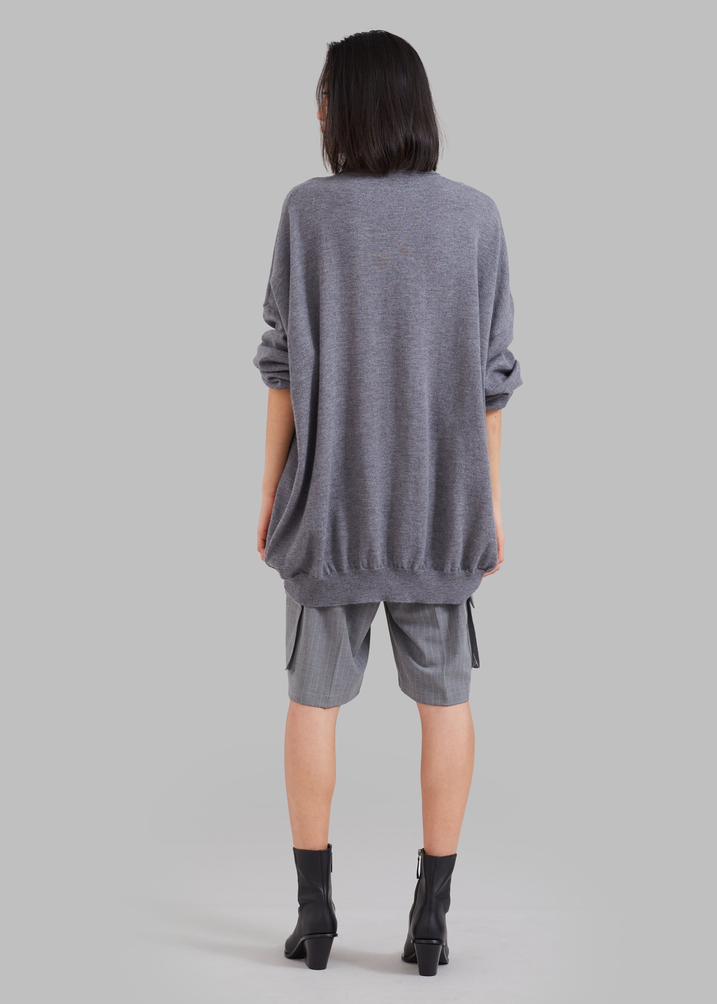 Meriel Wool Polo Sweater - Grey - 9