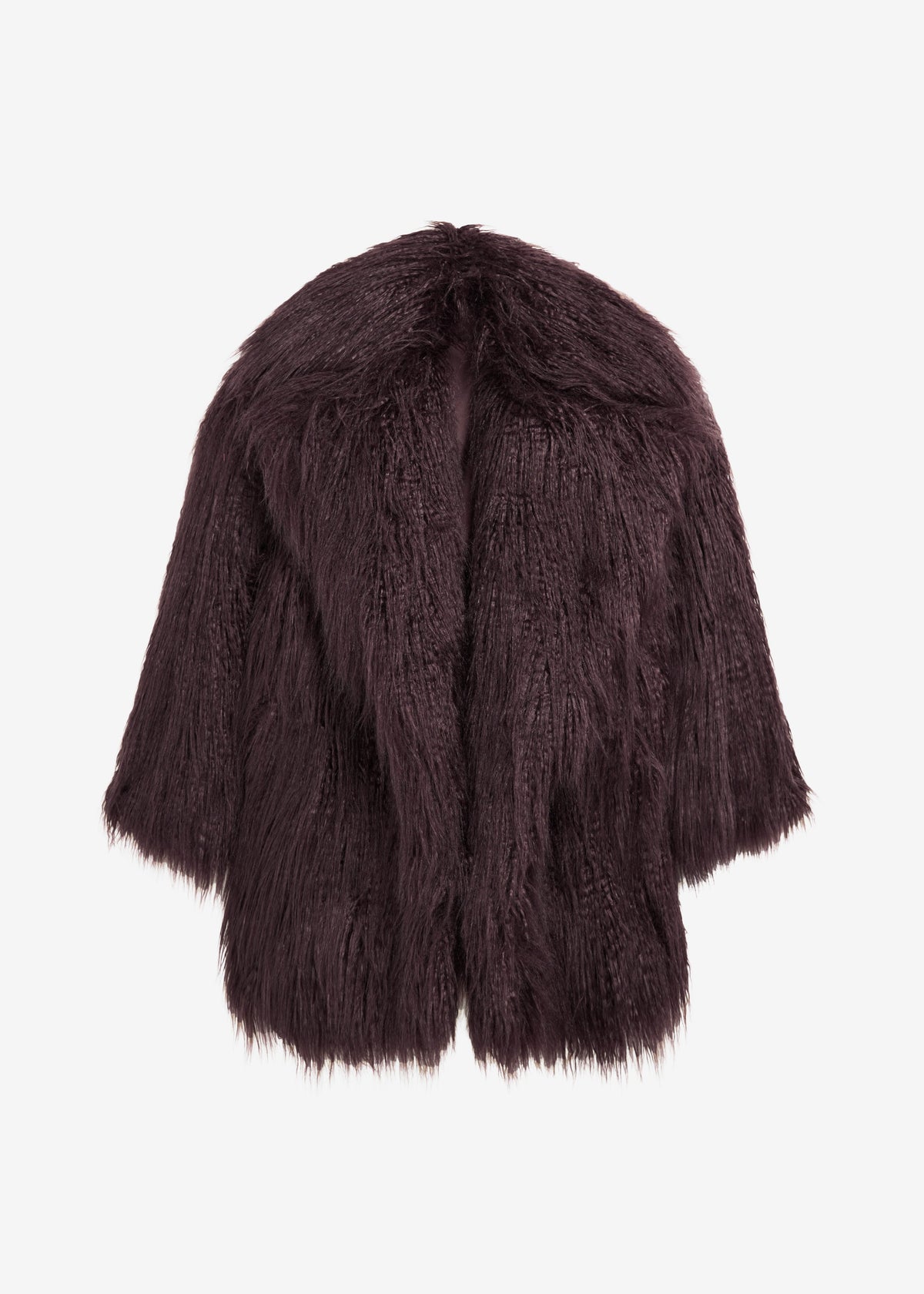 Miley Faux Fur Jacket - Dark Plum - 11