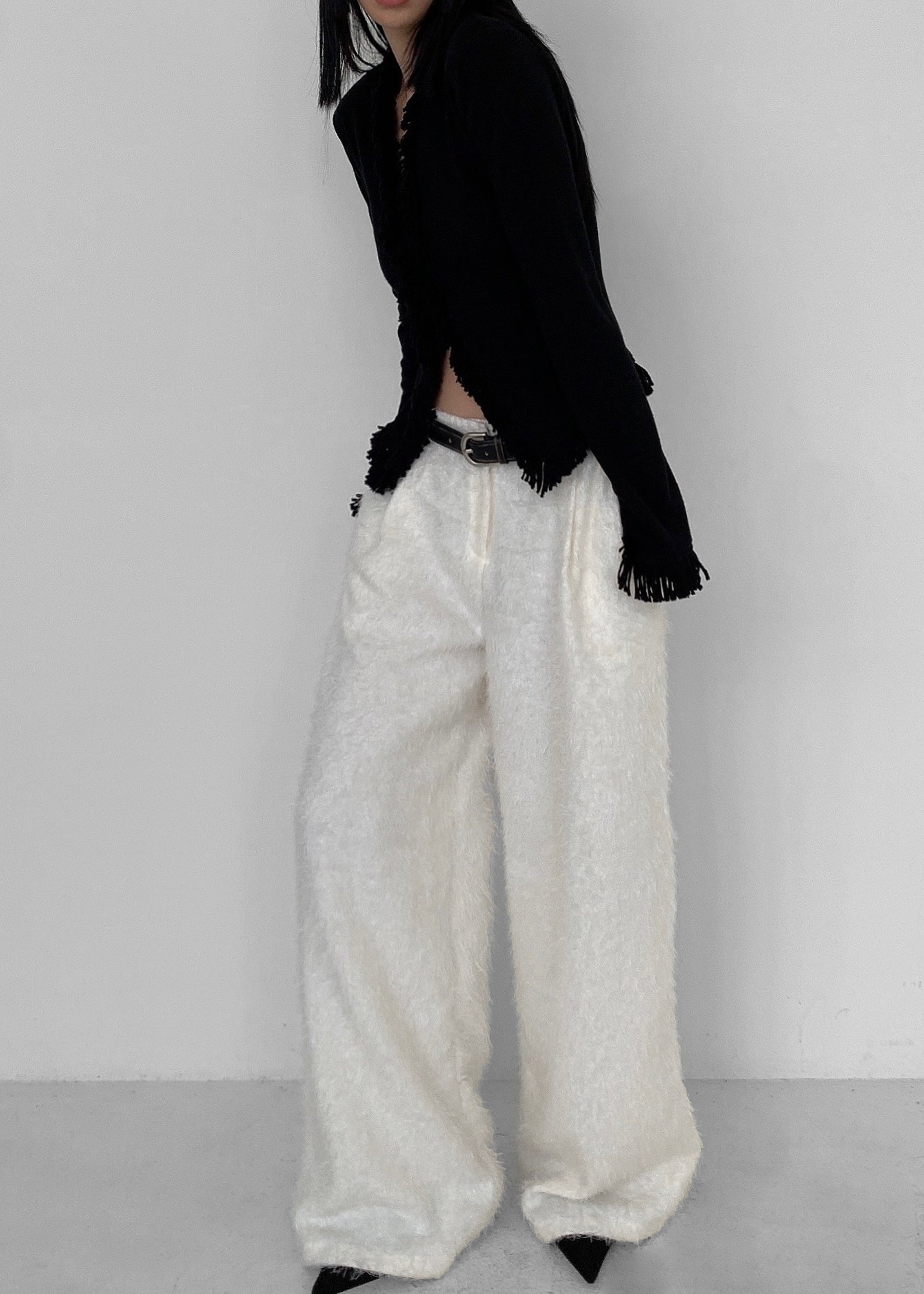 White hot sale fuzzy pants